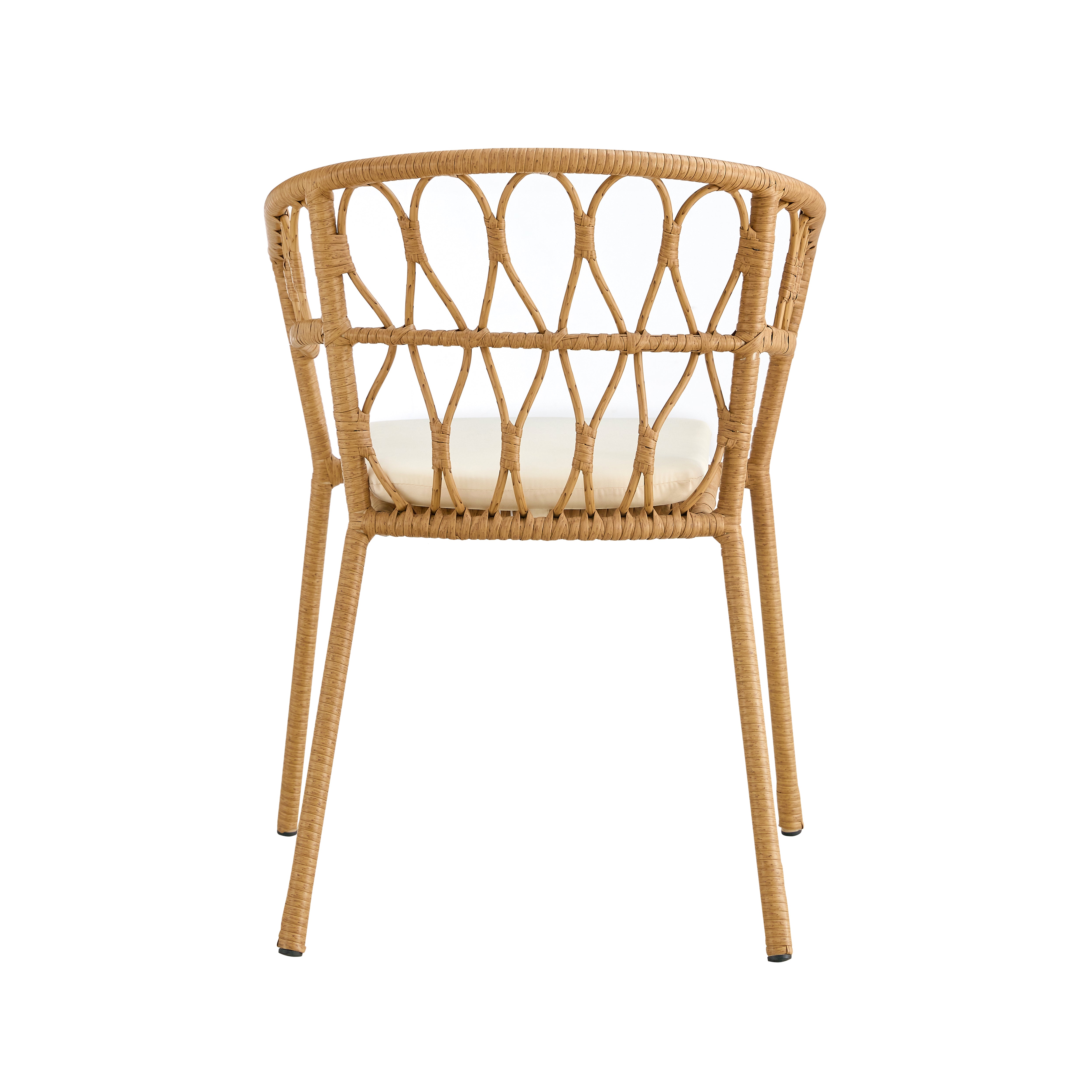 Sapphira Outdoor Dining Chair with Curved Backrest and Armrests, Set of 4