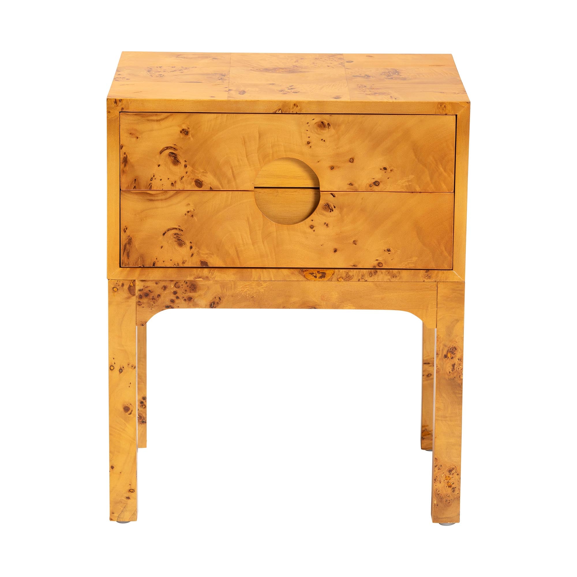 Violet Wood 2-Drawer Nightstand