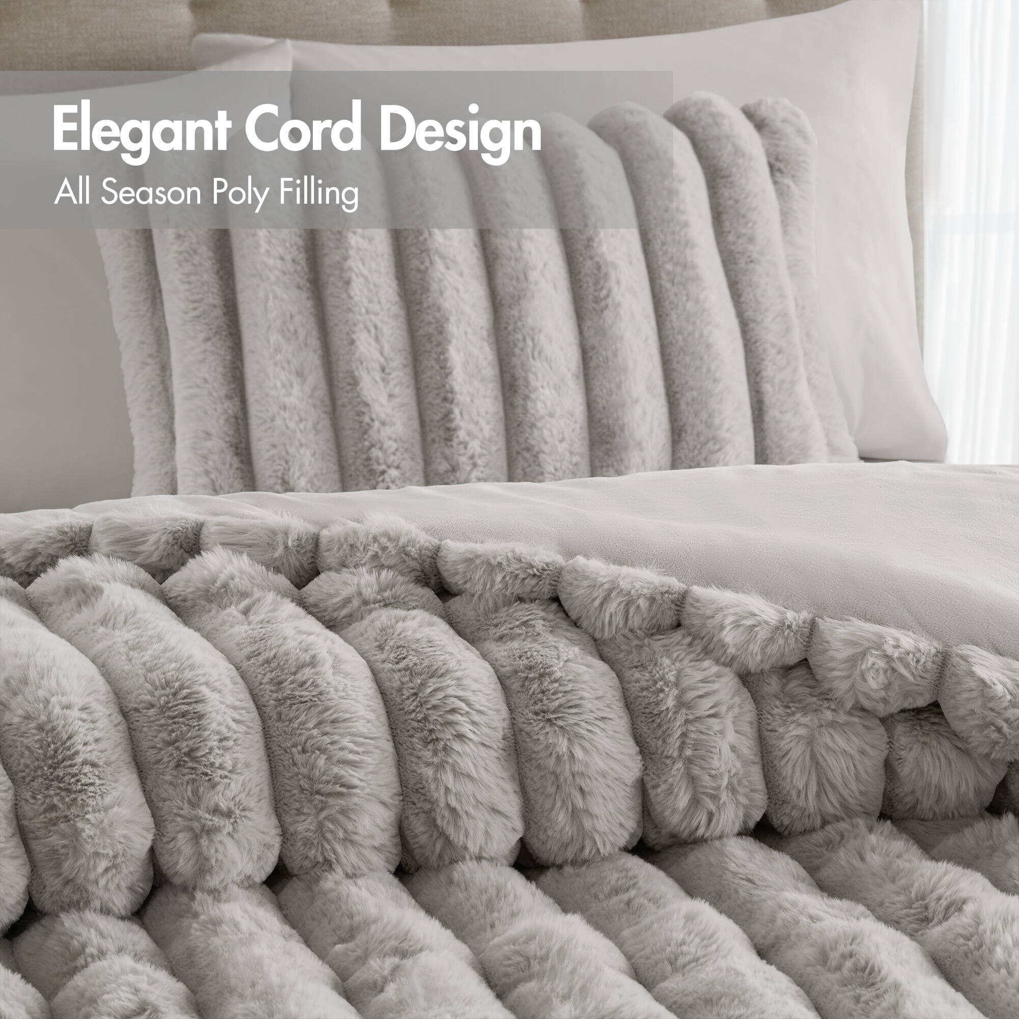 Ultrasoft Faux Fur Ribbed Comforter Set