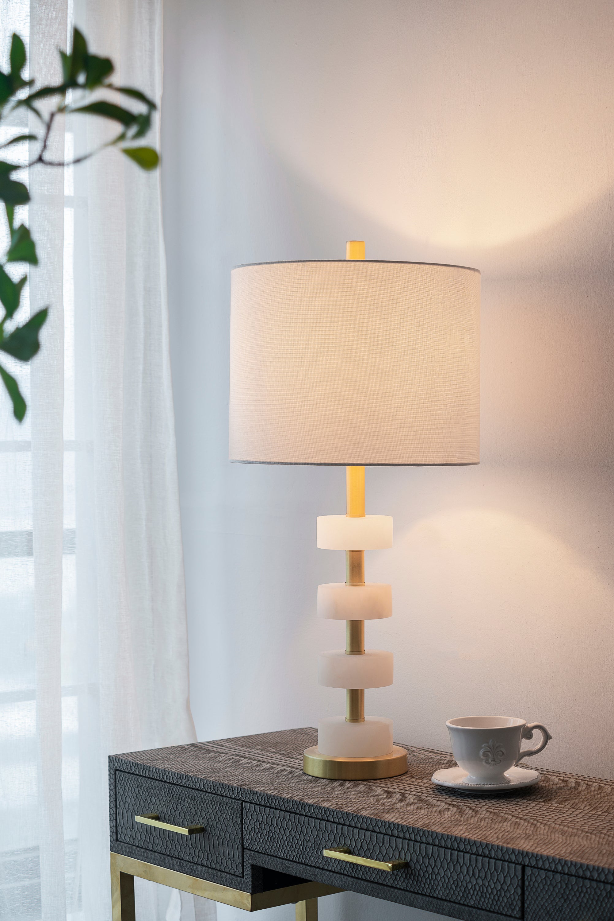 Stacked Marble Table Lamp