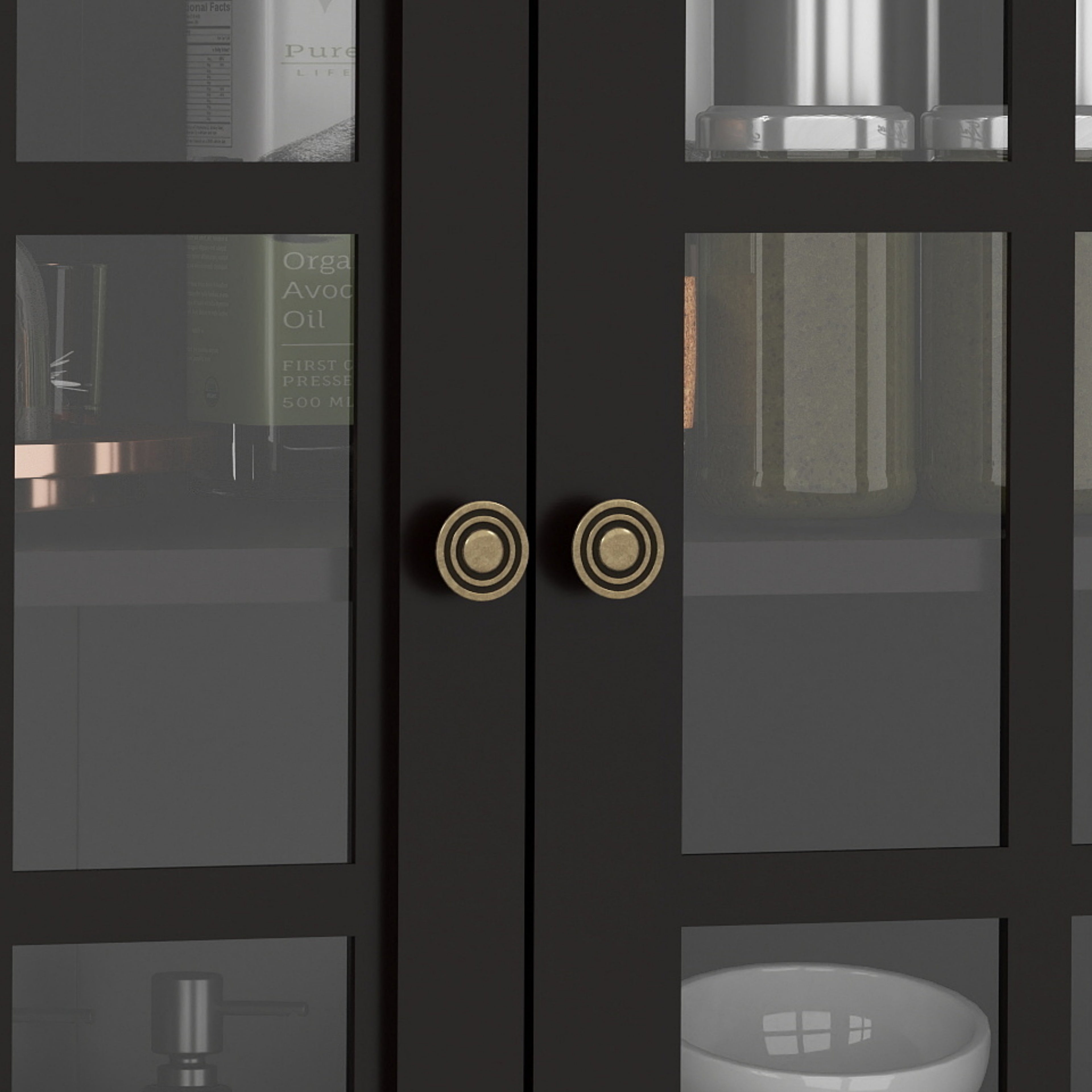 Double Glass Door Accent Cabinet