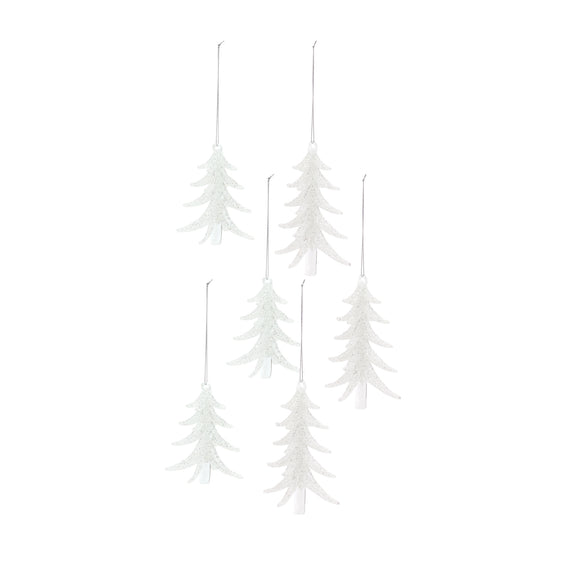 Sparkle-Glass-Pine-Tree-Ornament-(set-of-6)-White-Ornaments