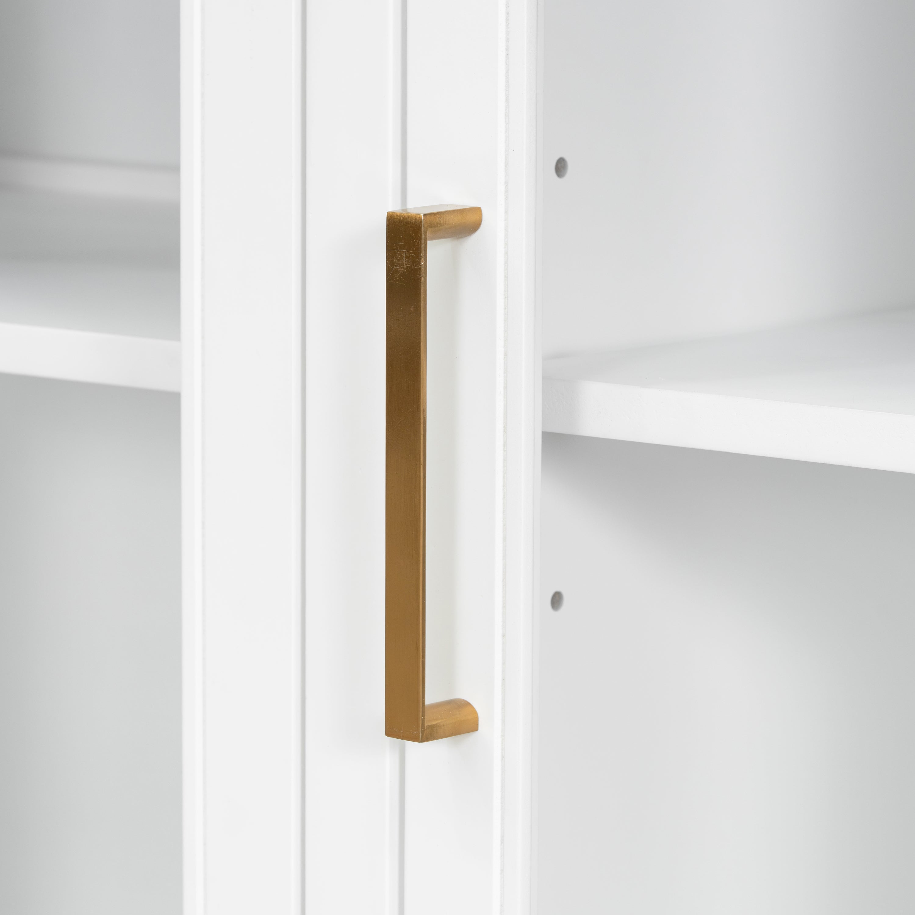 3-Door Storage Cabinet with Glass Doors
