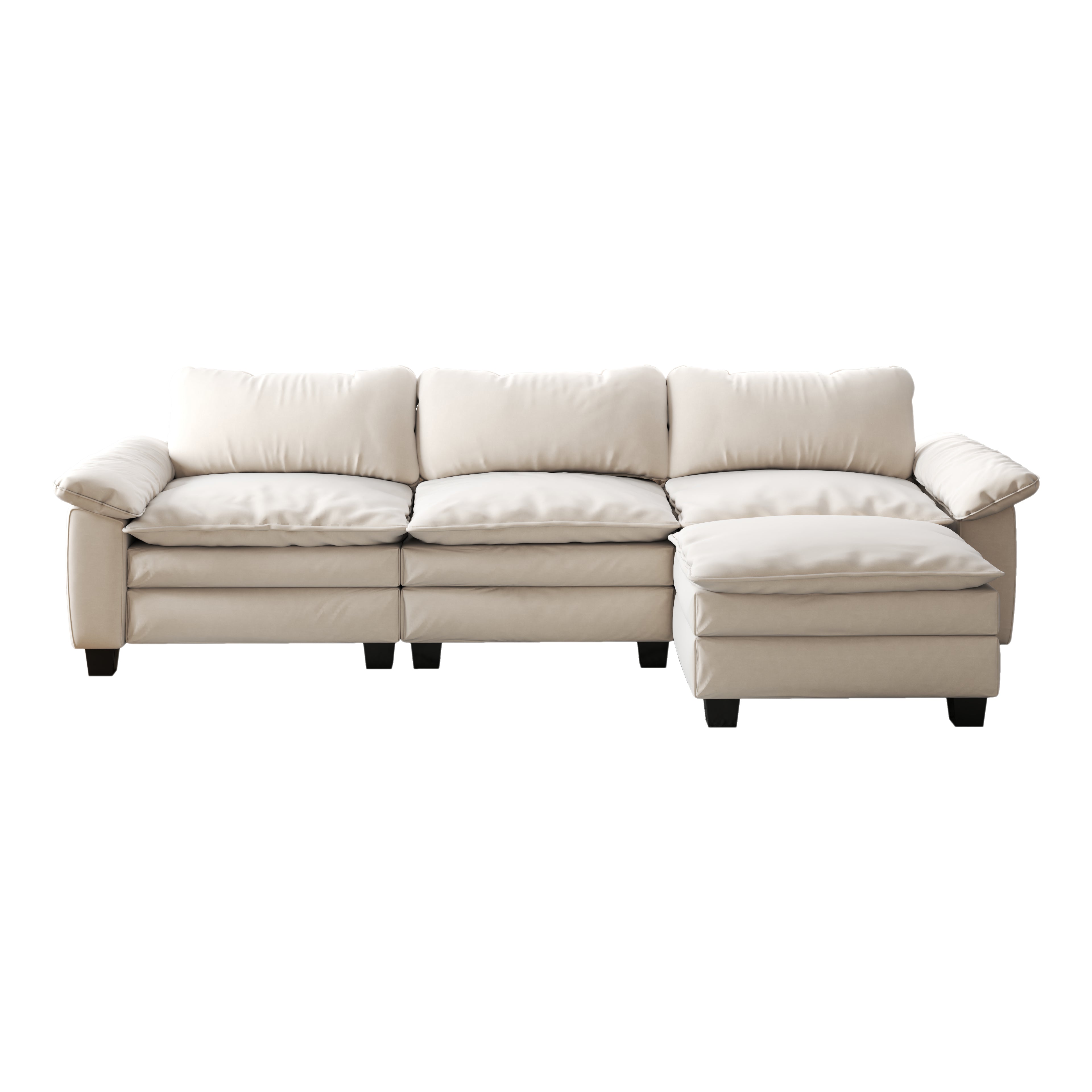 Luxury Soft Velevt Sectional Sofa with Ottoman