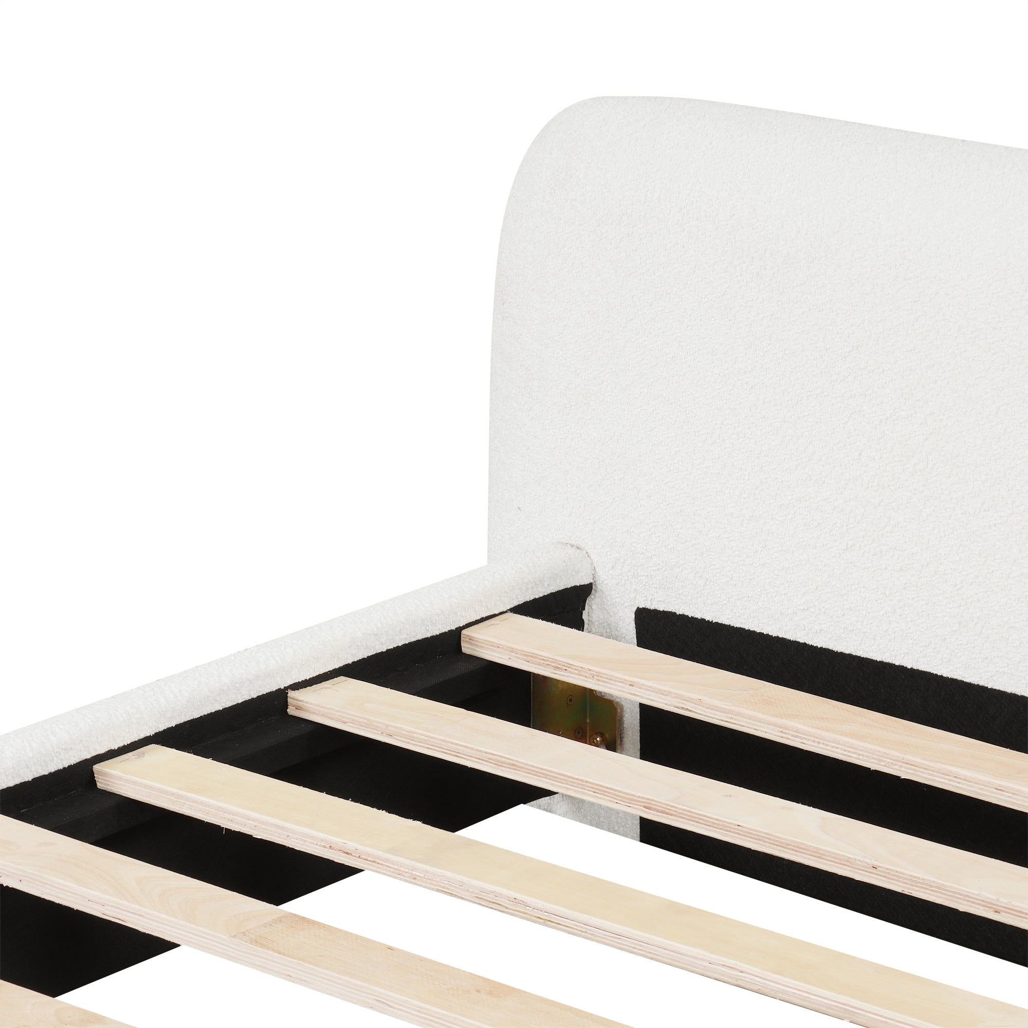 Cozy White Bouce Upholstered Bed
