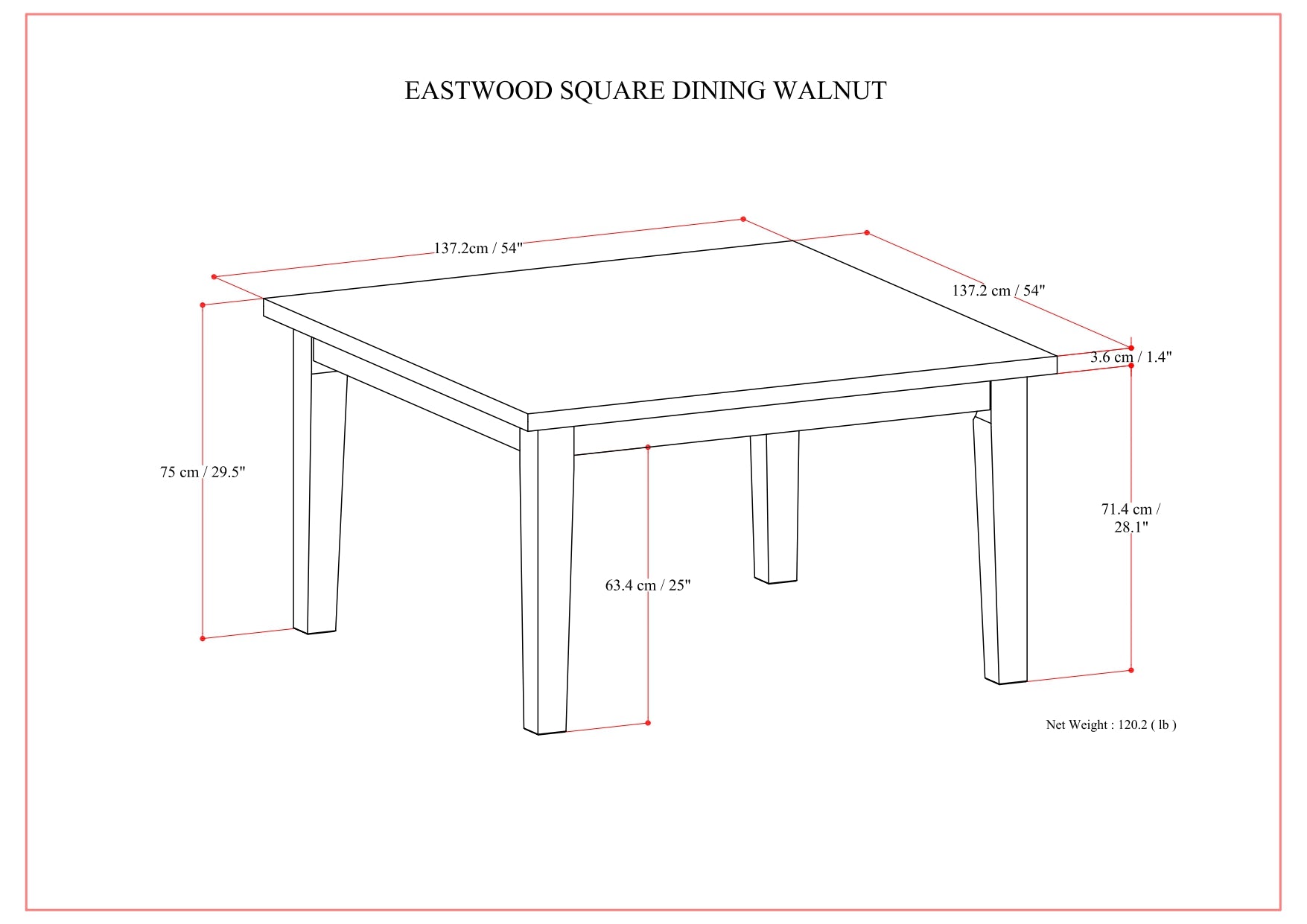 Eastwood Square Dining Table
