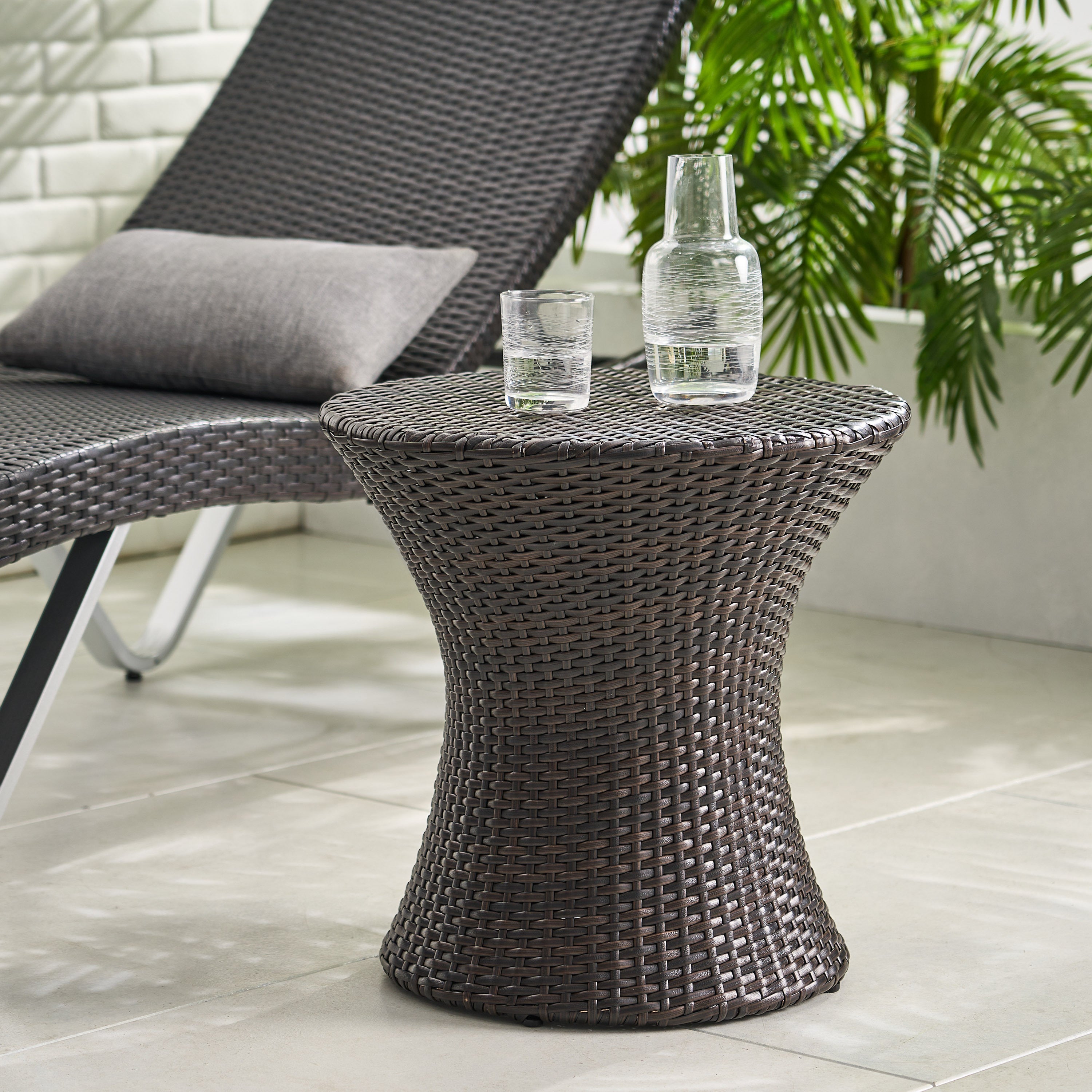 Thrive Hourglass Rattan Outdoor Side Table