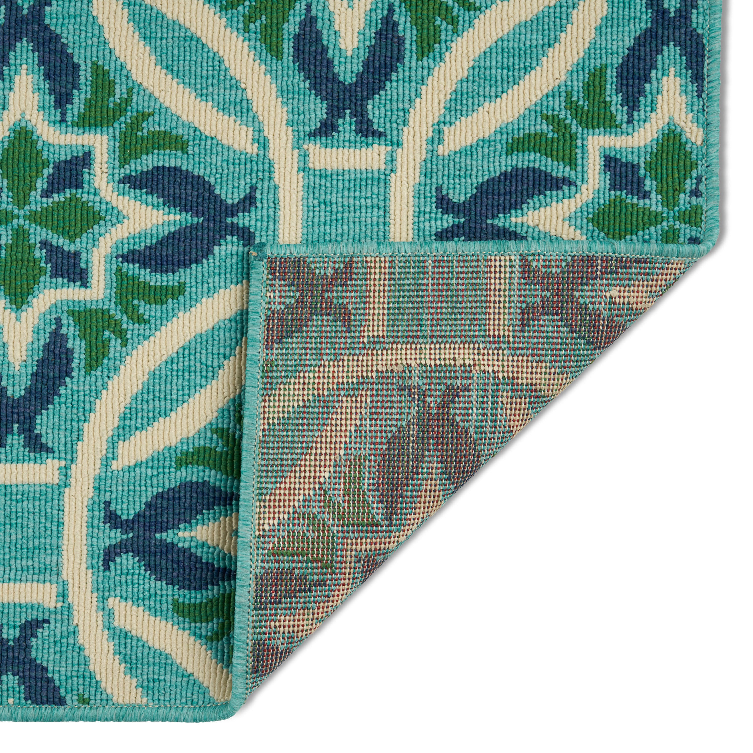 90"x63" Outdoor Rug with Rectangular Shape and Machine-Woven Design