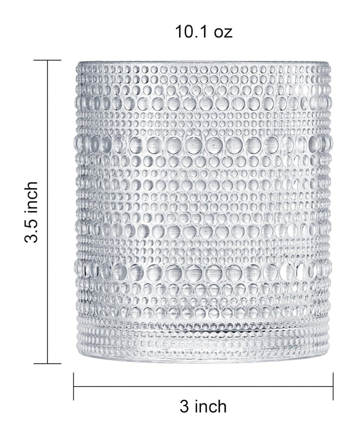 Clear Hobnail Acrylic Reusable Glasses Set of 4