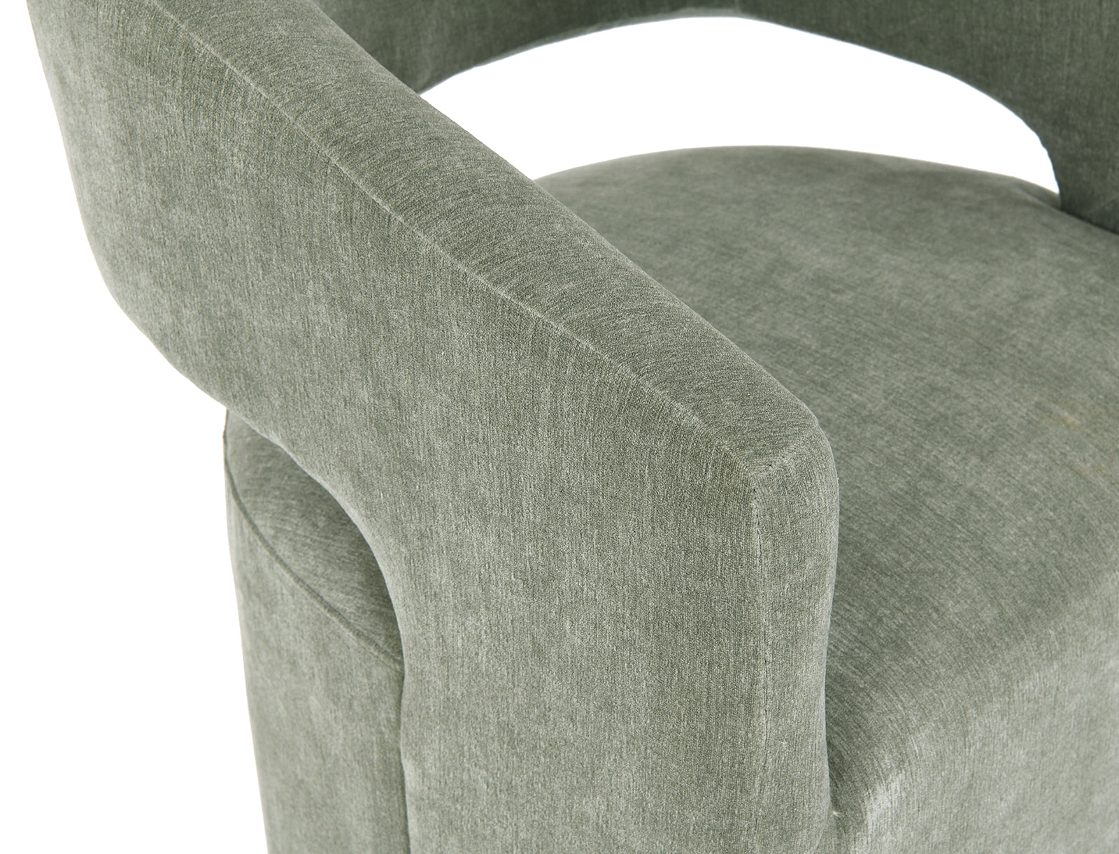 Open Back Upholstered Arm Accent Chair