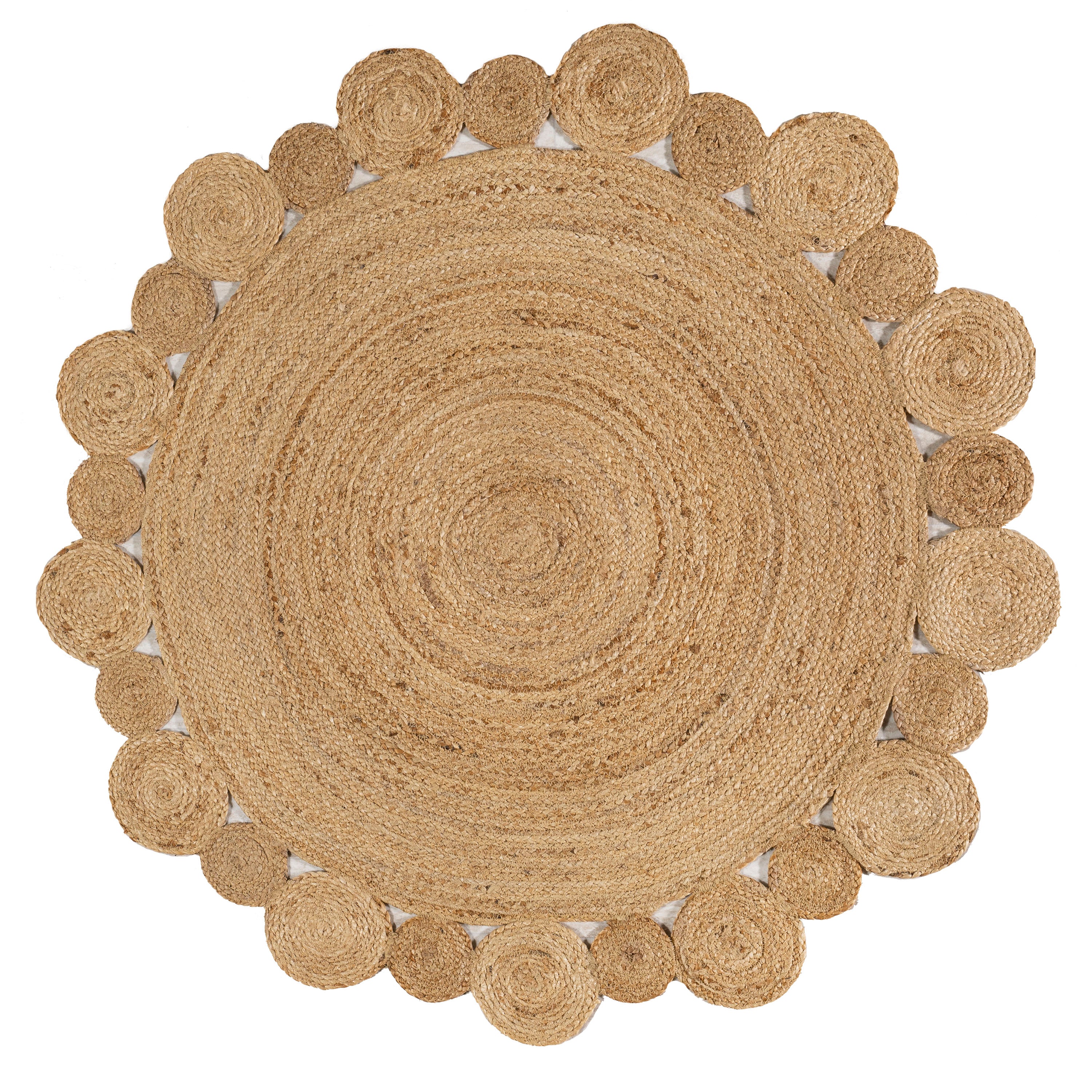 Eden Round Natural Jute hippie Circle Round Area Rug