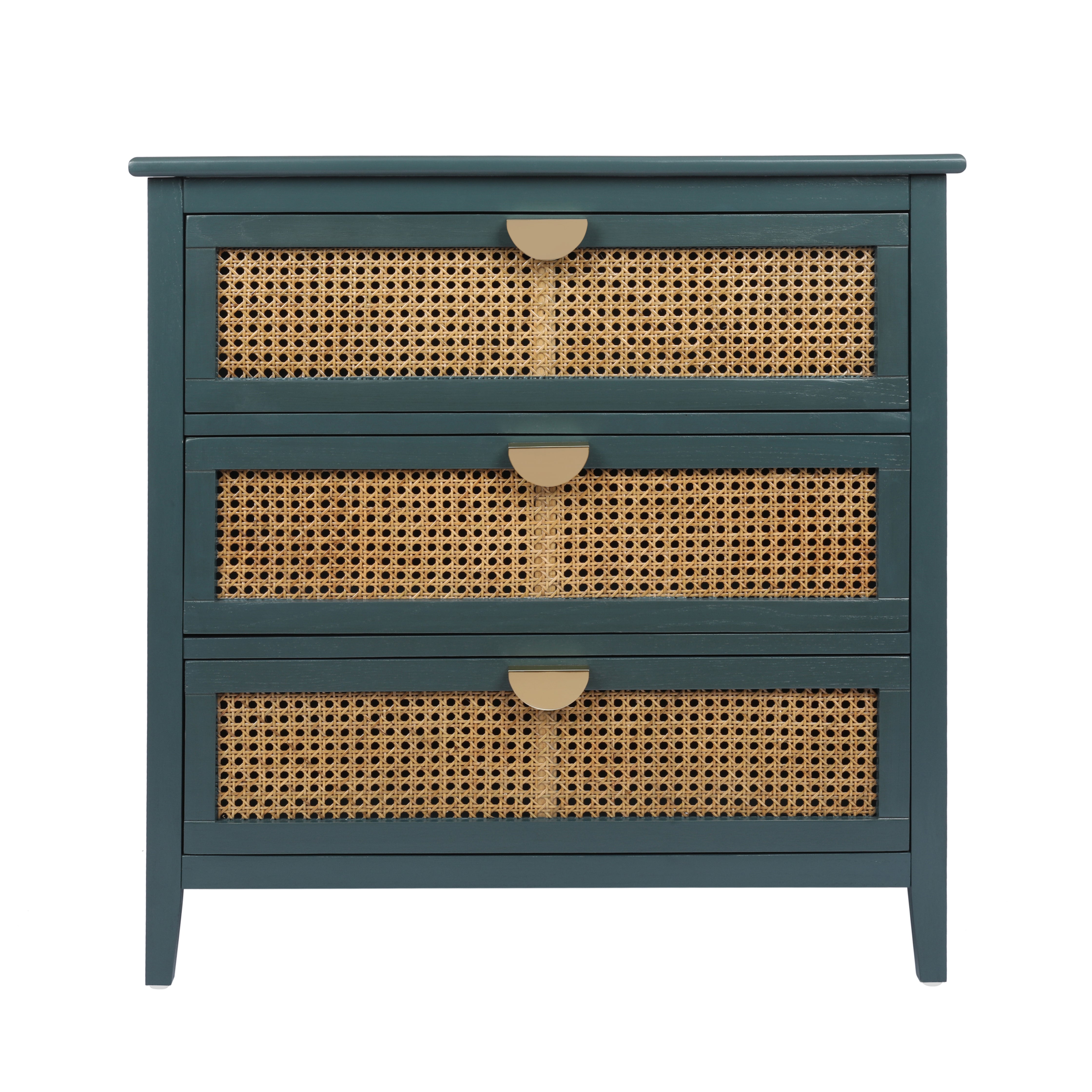 3 Drawer Cabinet with Natural Rattan Drawers