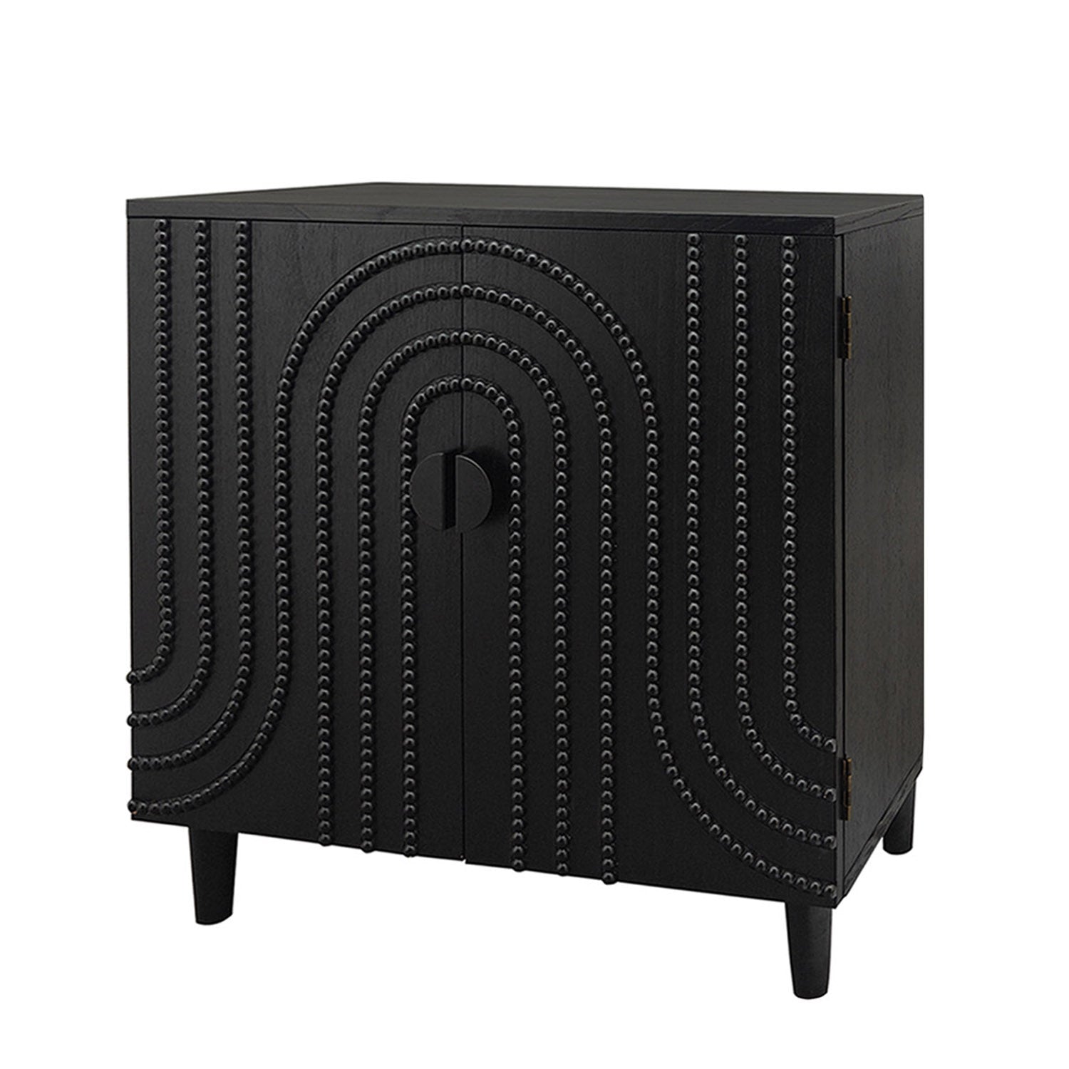 Modern Black Wood Storage Cabinet