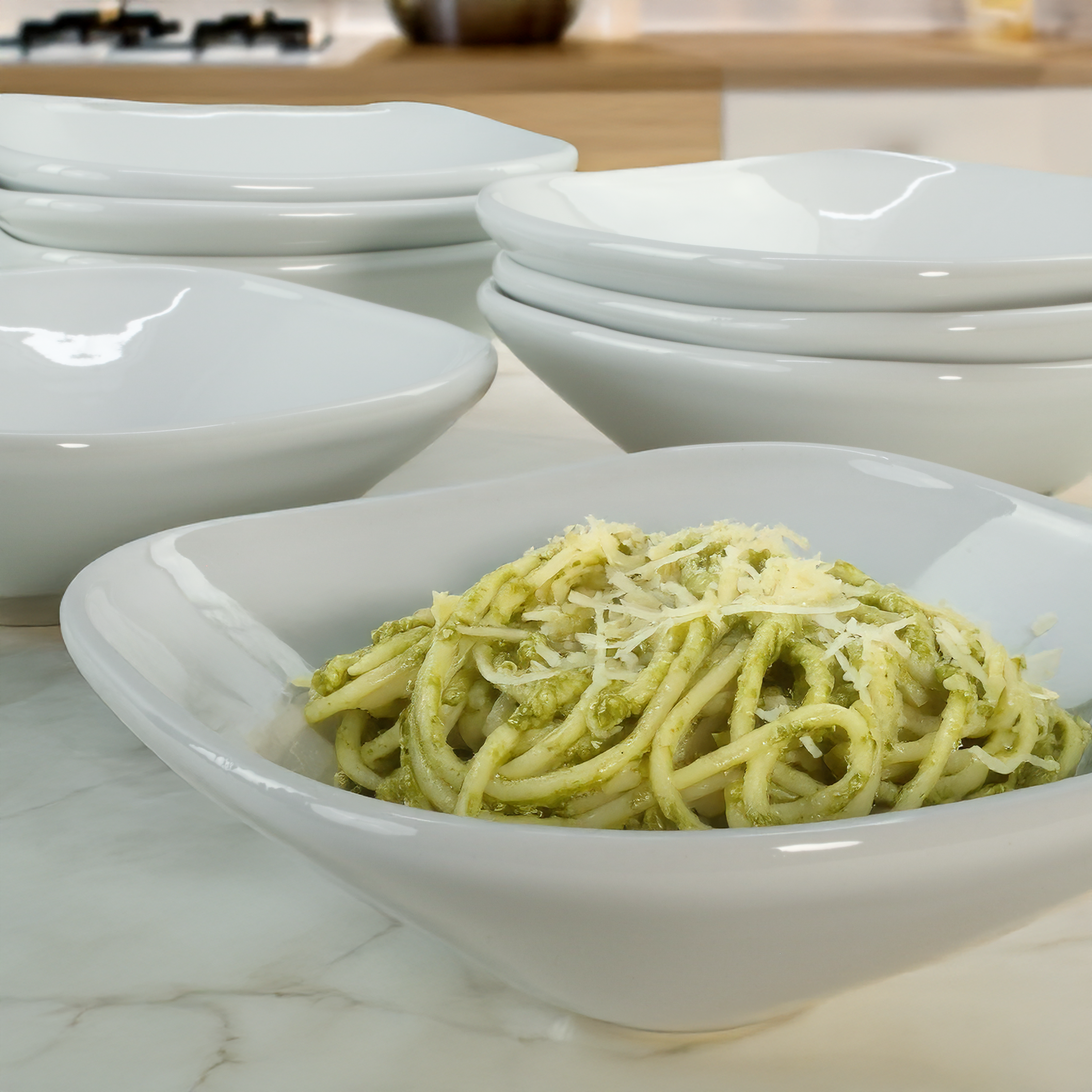 Impulse Square Dinner Bowls, Set of 8
