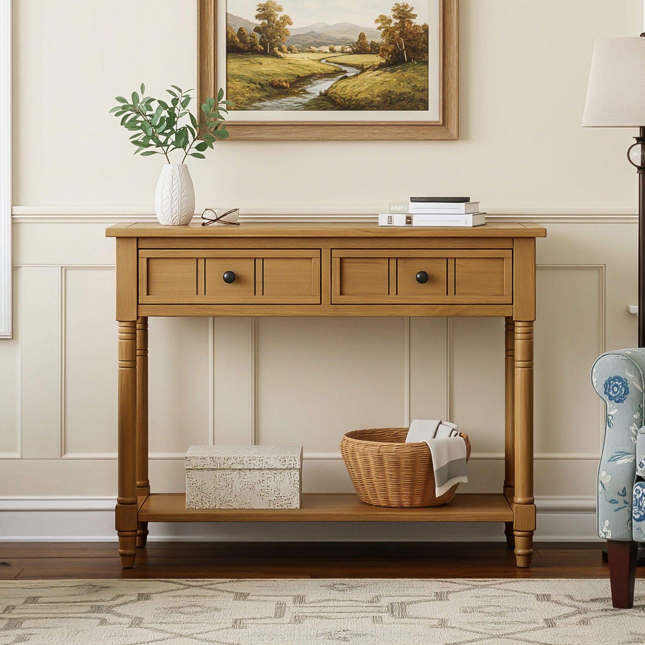 Daisy Traditional Console Table Design with Two Drawers