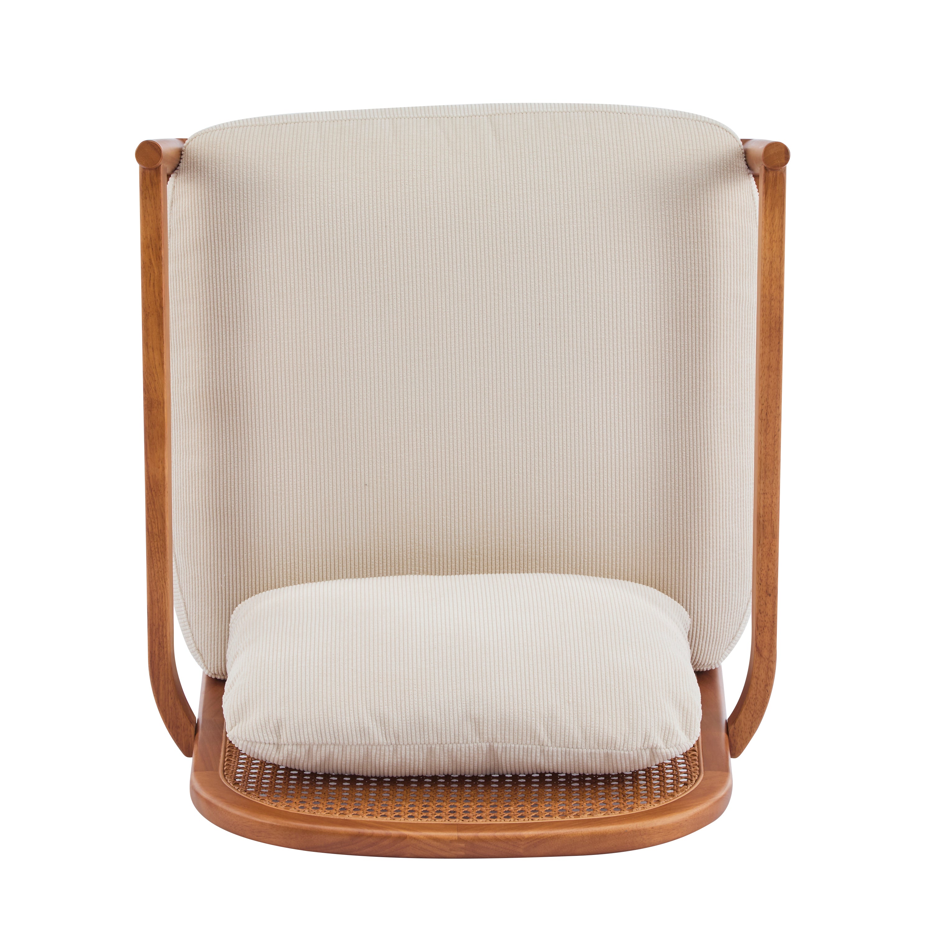 Elliston Solid Wood and Rattan Accent Chair with Cushions, Set of 2