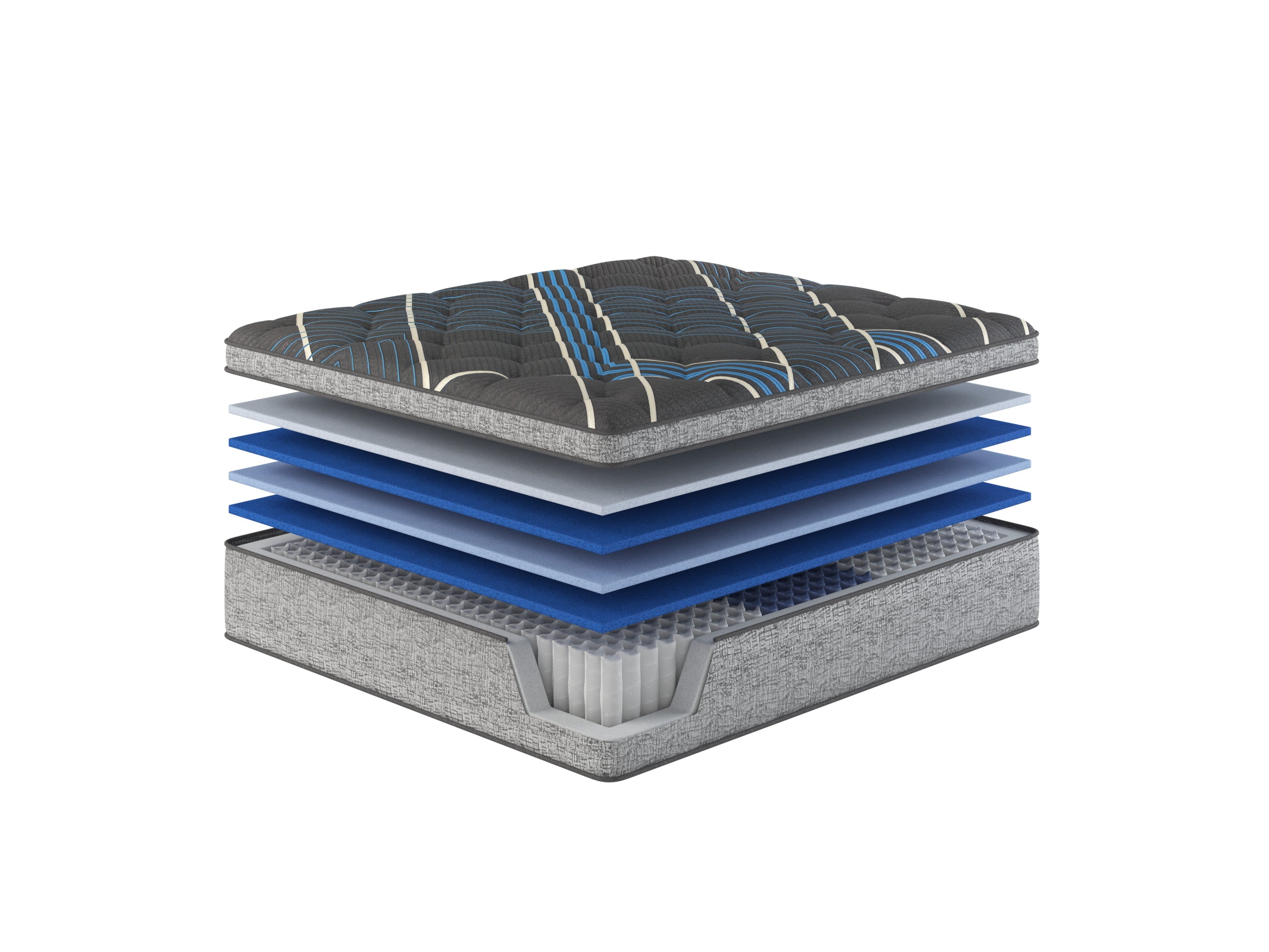 Restonic Comfort Care 15" Euro Top Hybrid Mattress, Individual Pocketed Coil Mattress, Plush Comfort