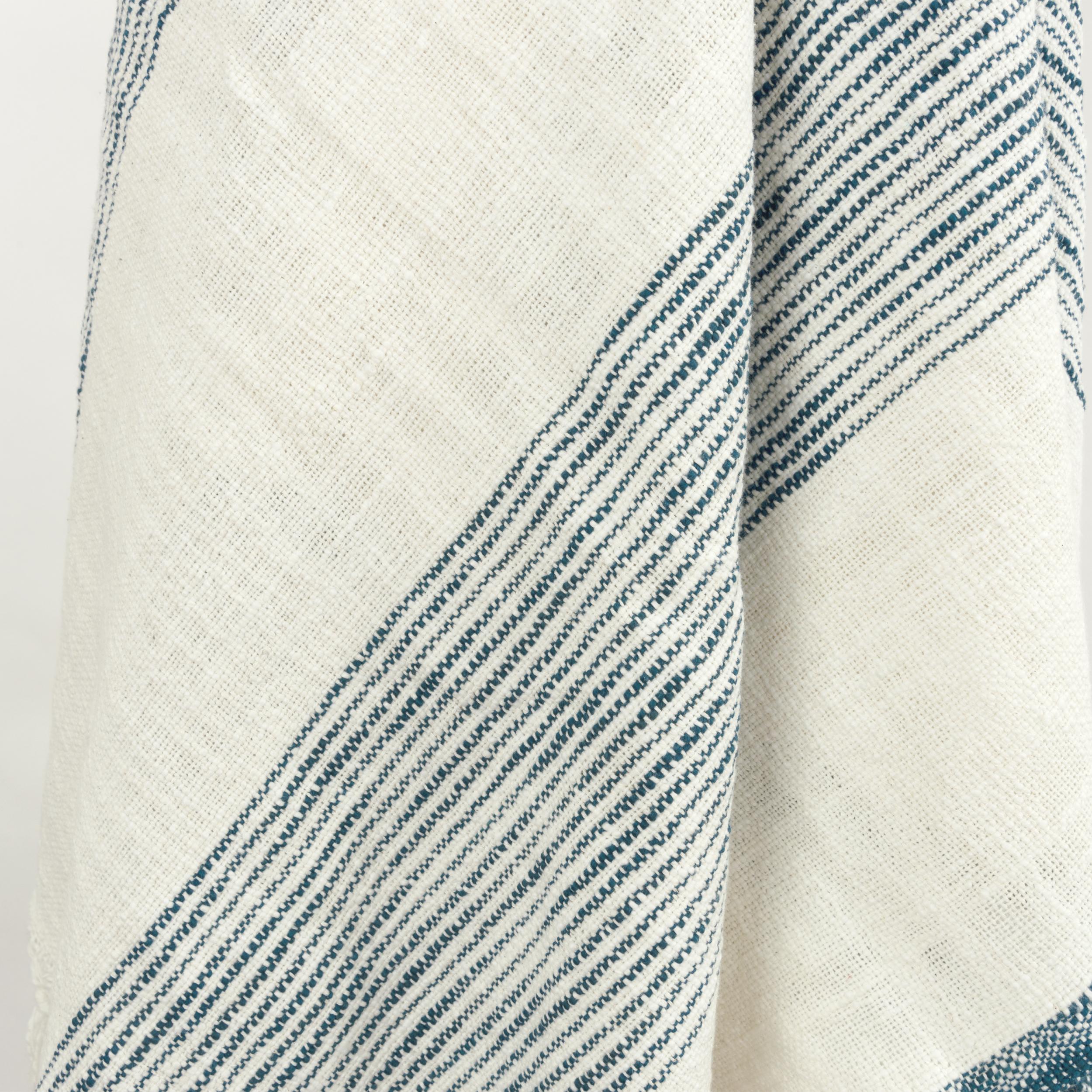 Stripe 100% Woven Textured Cotton Throw