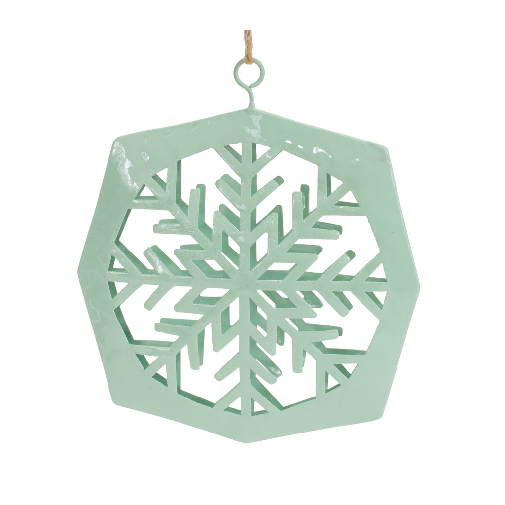 Metal Cut Out Snowflake Ornament (Set of 8)