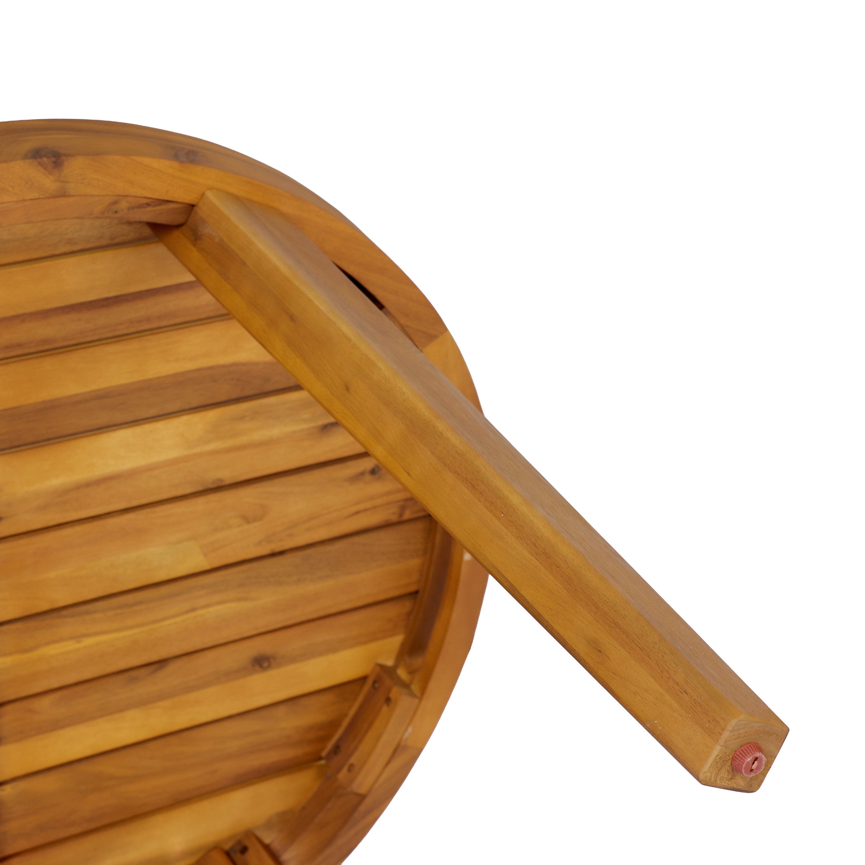 70" Oval Acacia Wood Outdoor Dining Table with Slatted Top, Weathered Finish,Teak finish