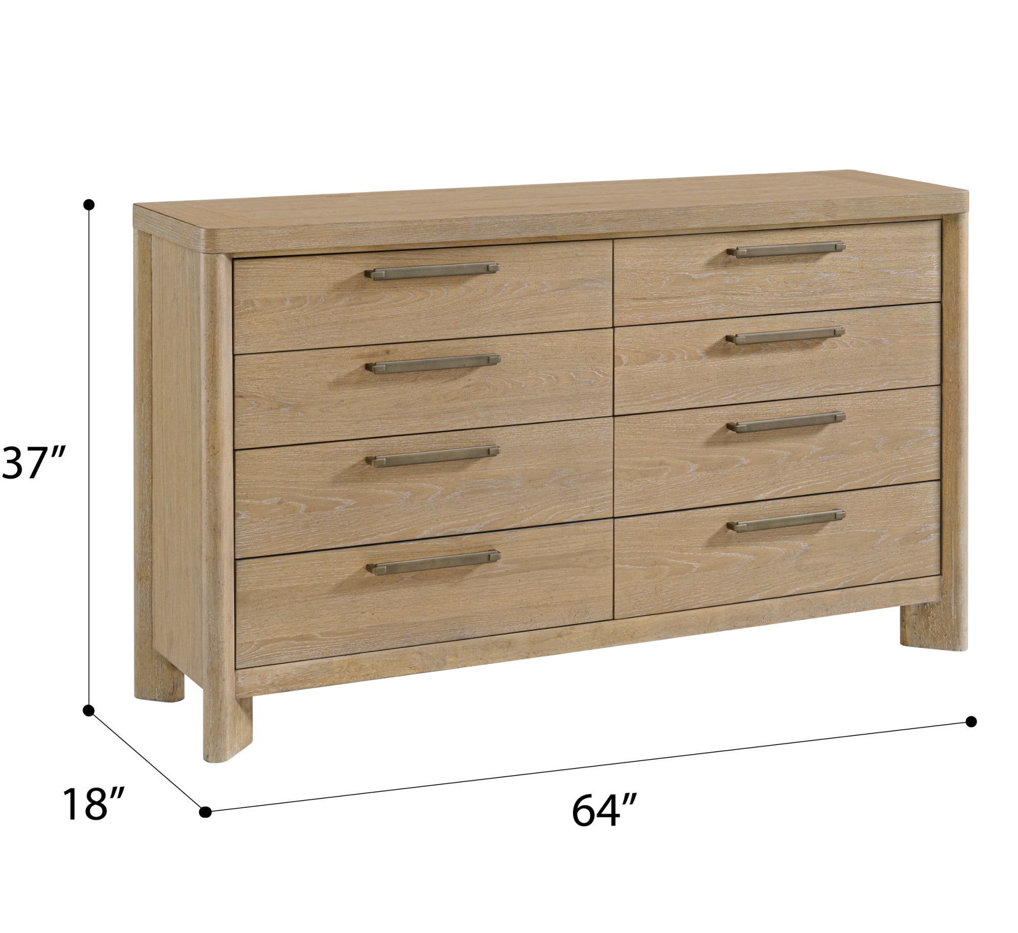 Bandolax Dresser with 8 Storage Drawers and Solid Wood Frame