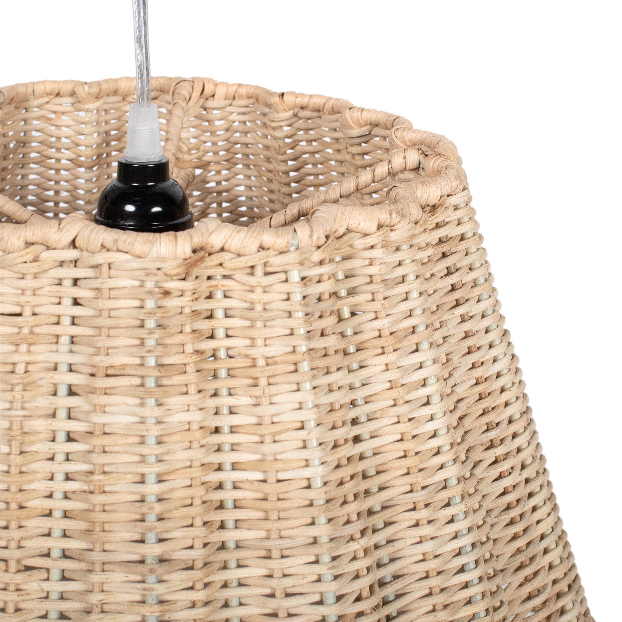 Rattan Scalloped Pendant