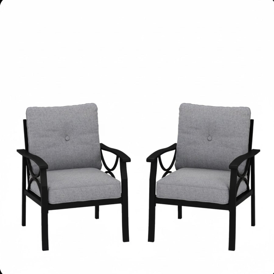 Marisol All-Weather Metal Armchairs, Set of 2