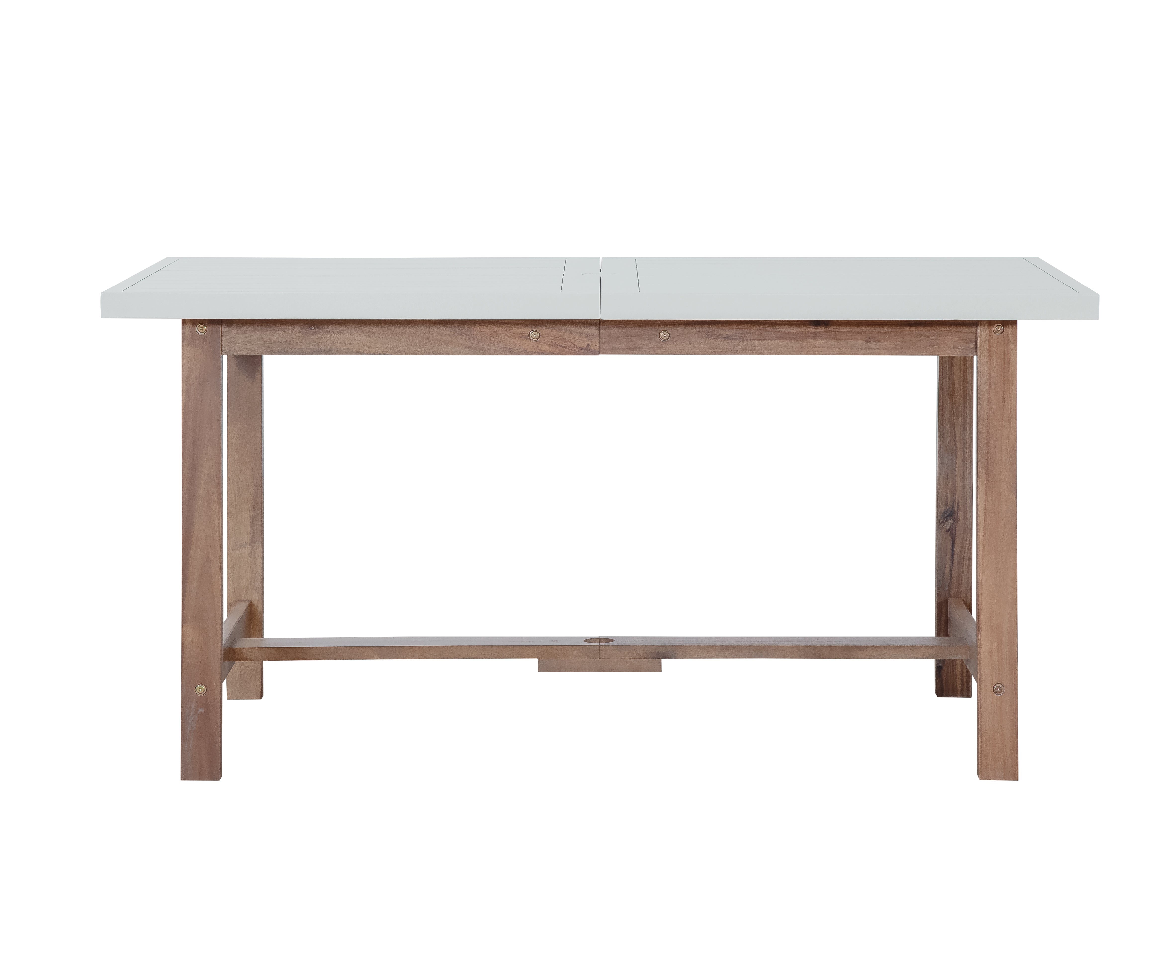 U_STYLE 5-Piece Outdoor Acacia Wood Outdoor Dining Set of 4,59.06-Inch Rectangular Table with Umbrella Hole,Suitable for Patio, Lawn, Garden, Poolside, & Indoor Use