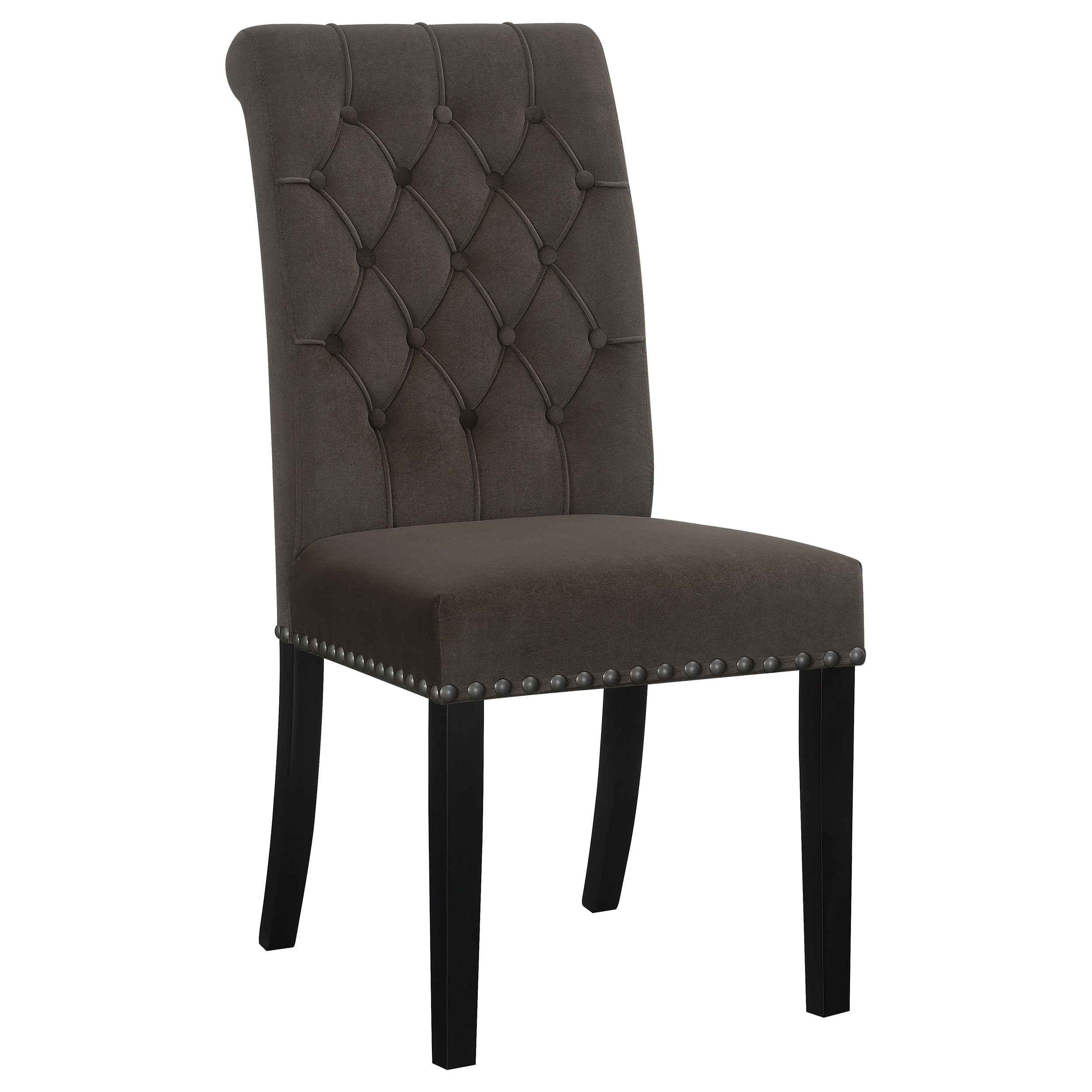 Button-Tufted High Back Dining Chairs, Set of 2