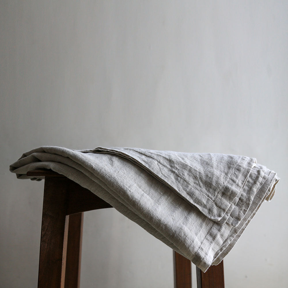 Handcrafted Linen Tablecloth in Natural, 70 x 108in
