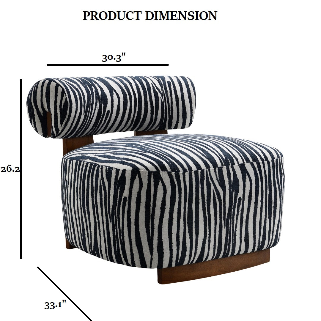 Avril Modern Zebra Stripe Accent Chair