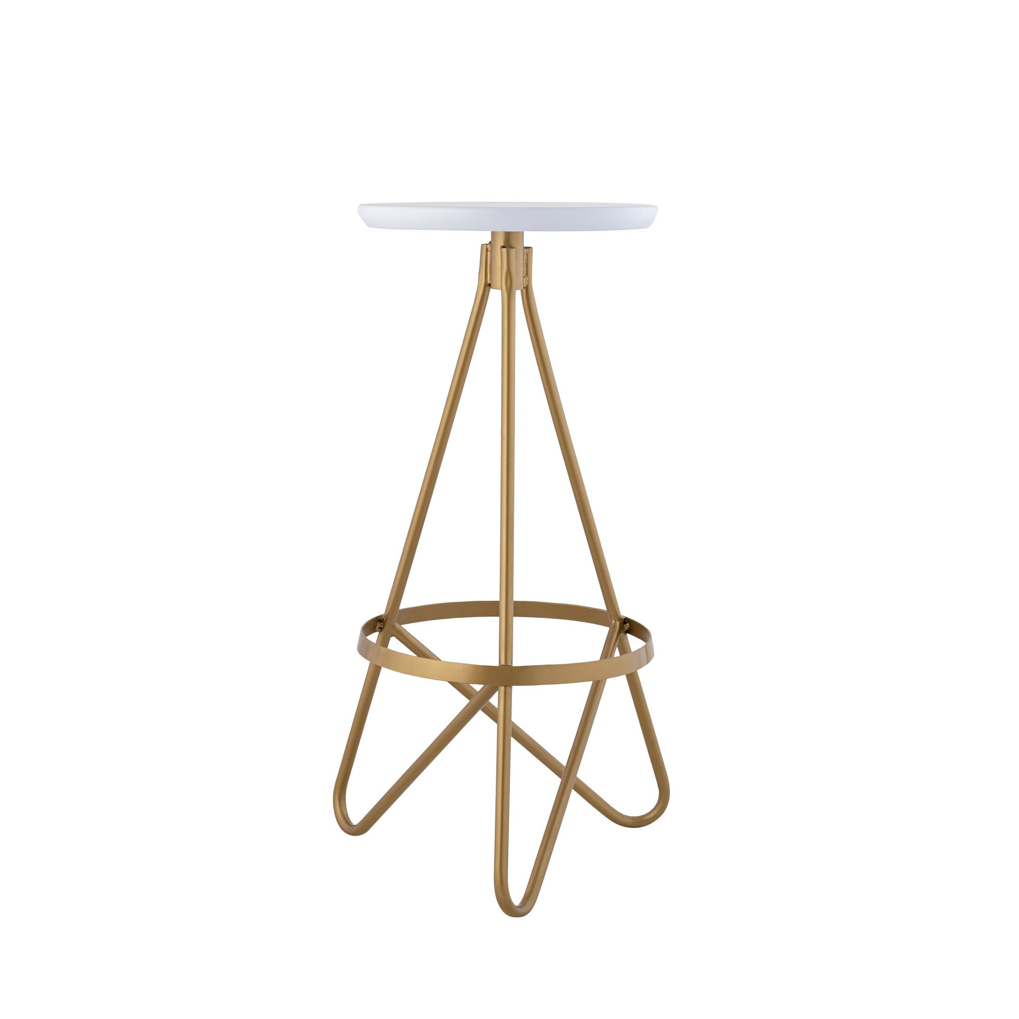 Spiroa Modern Industrial Metal Backless Circular Bar Stool