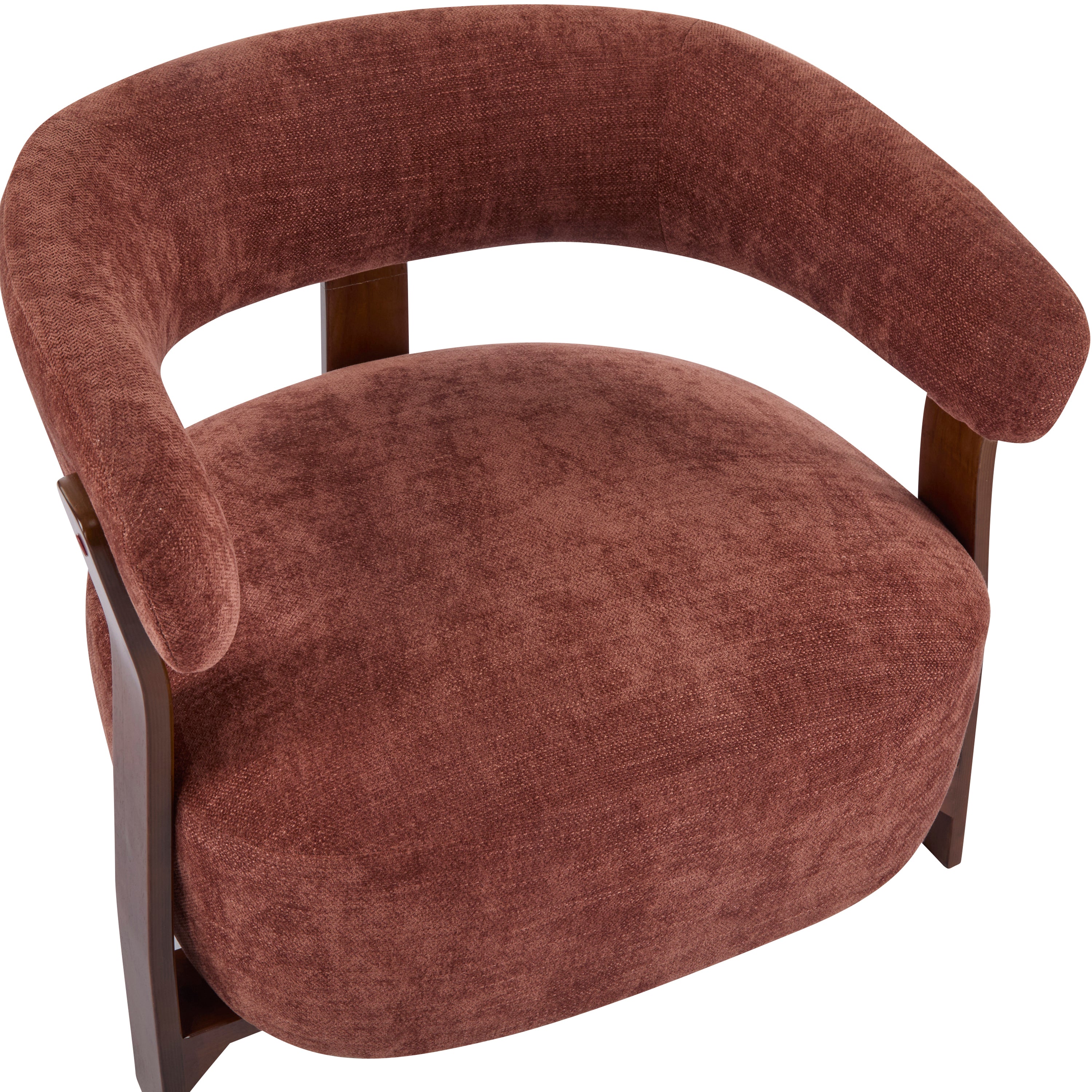 Modern Open-Back Accent Chair with Wooden Frame