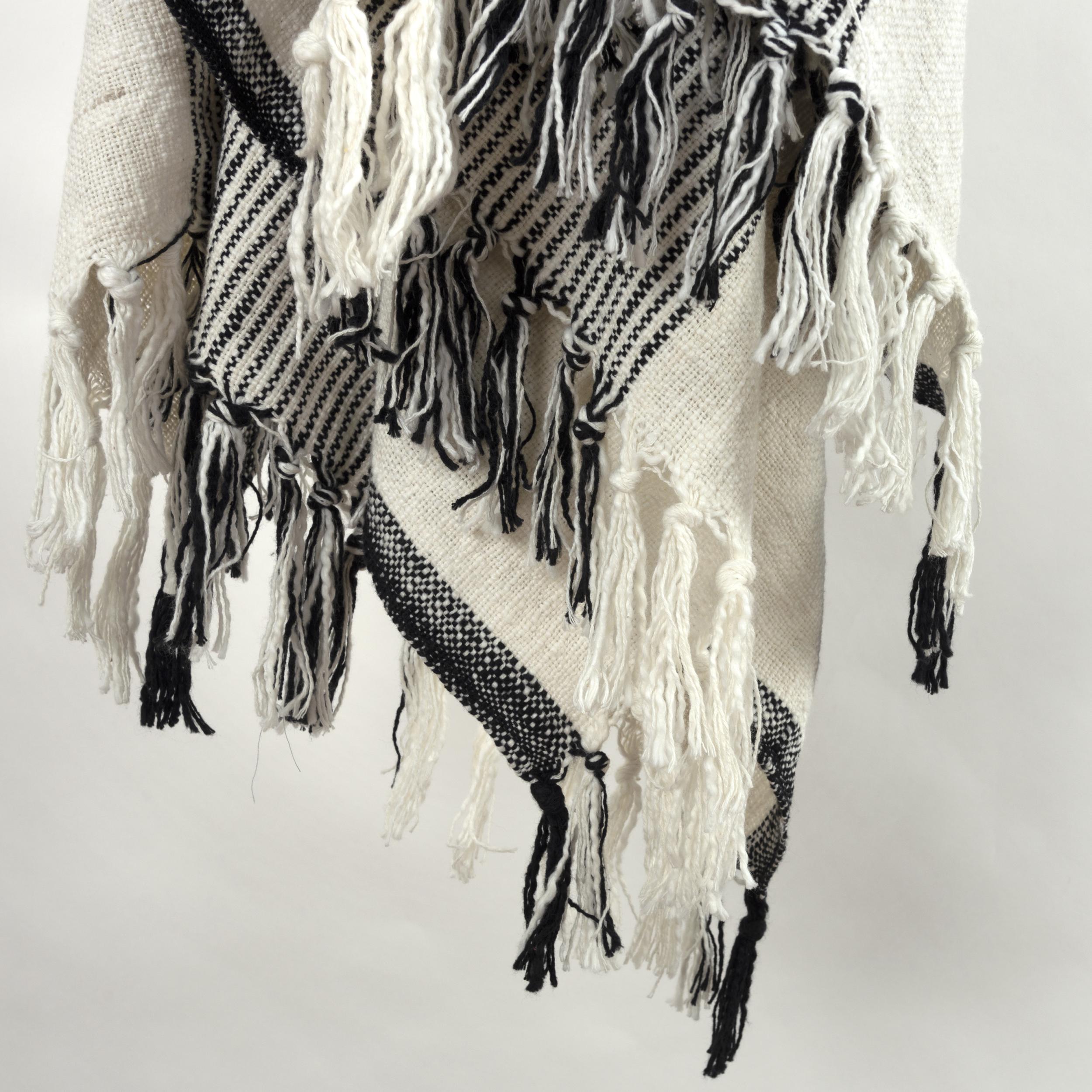 Stripe 100% Woven Textured Cotton Throw