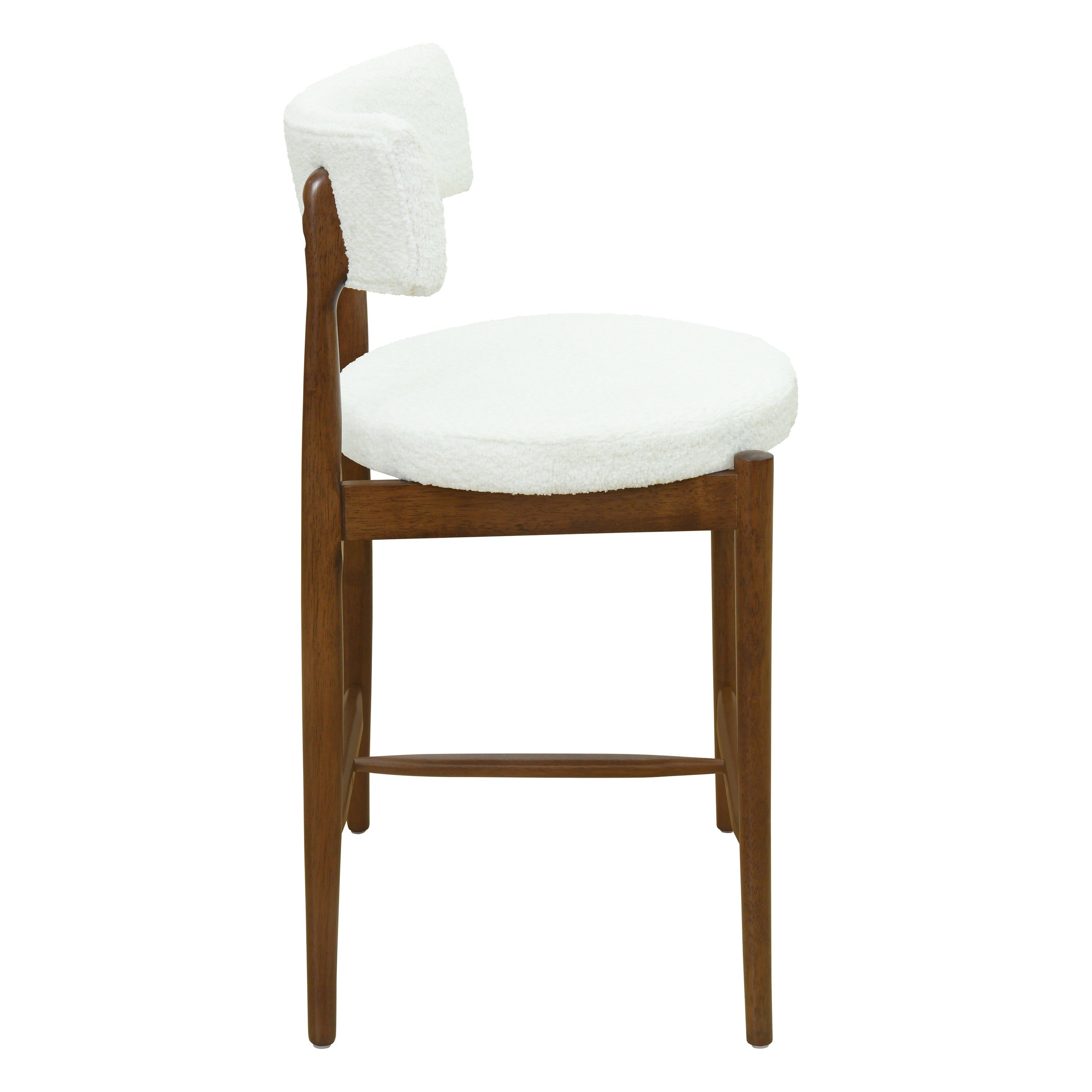Harveston Mid Century Modern Boucle Upholstered Counter Stools, Set of 2