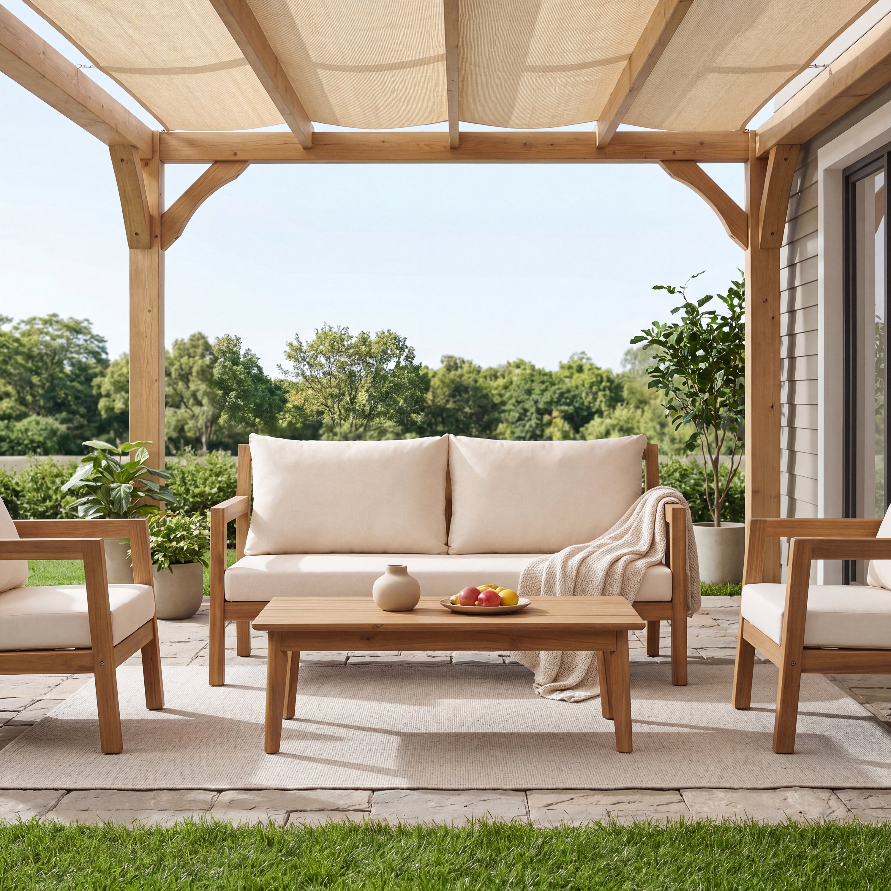 Pablo Outdoor Patio Loveseat and Coffee Table