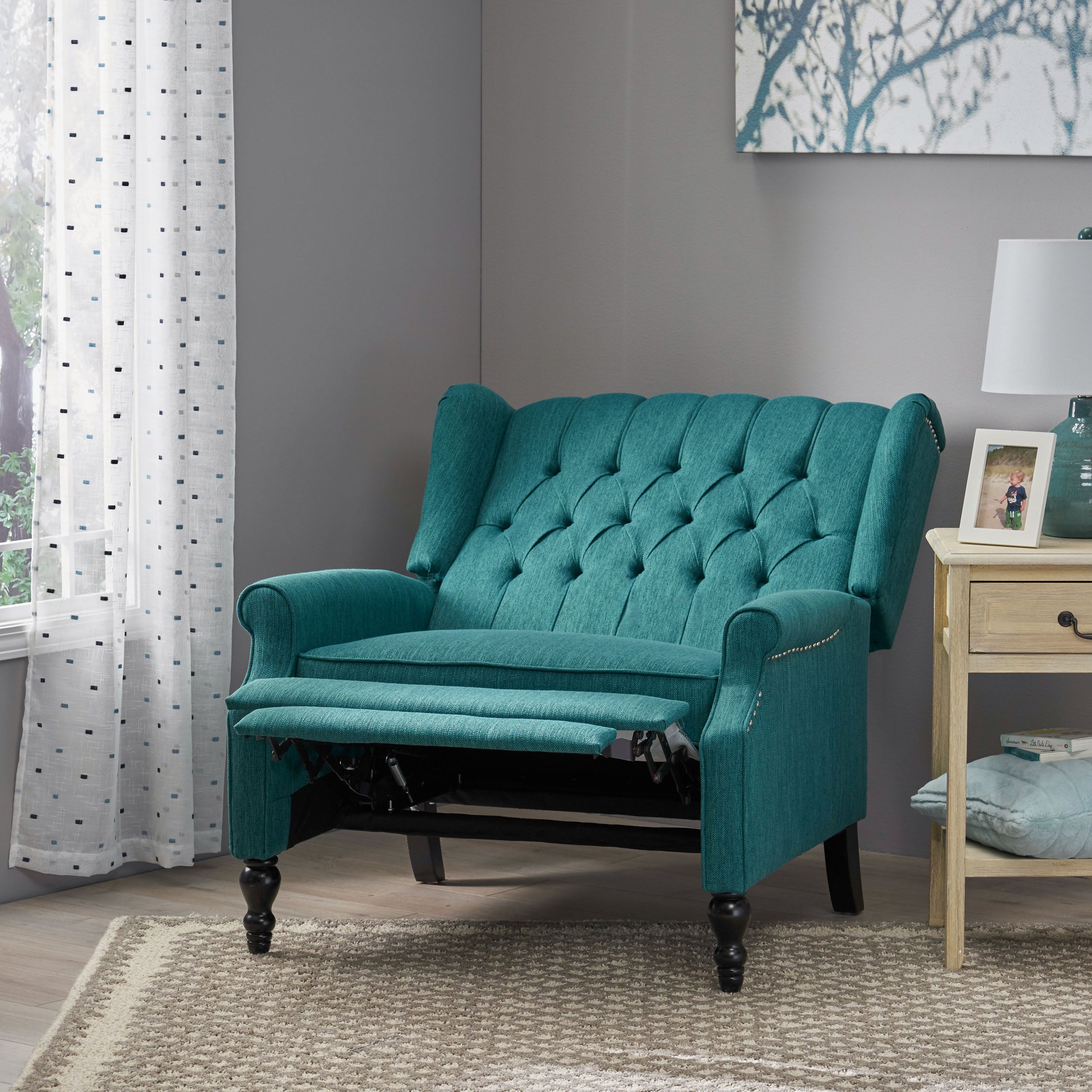 Oversized Wingback Tufted Recliner Accent Chair