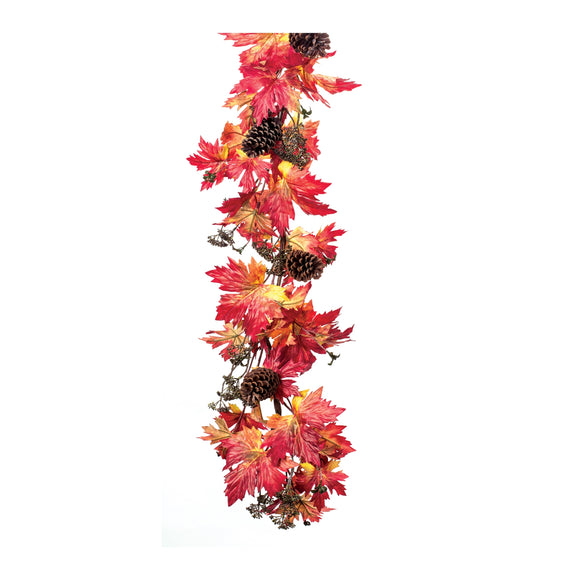 Maple-Leaf-Pinecone-Garland-(set-of-2)-Red-decorative