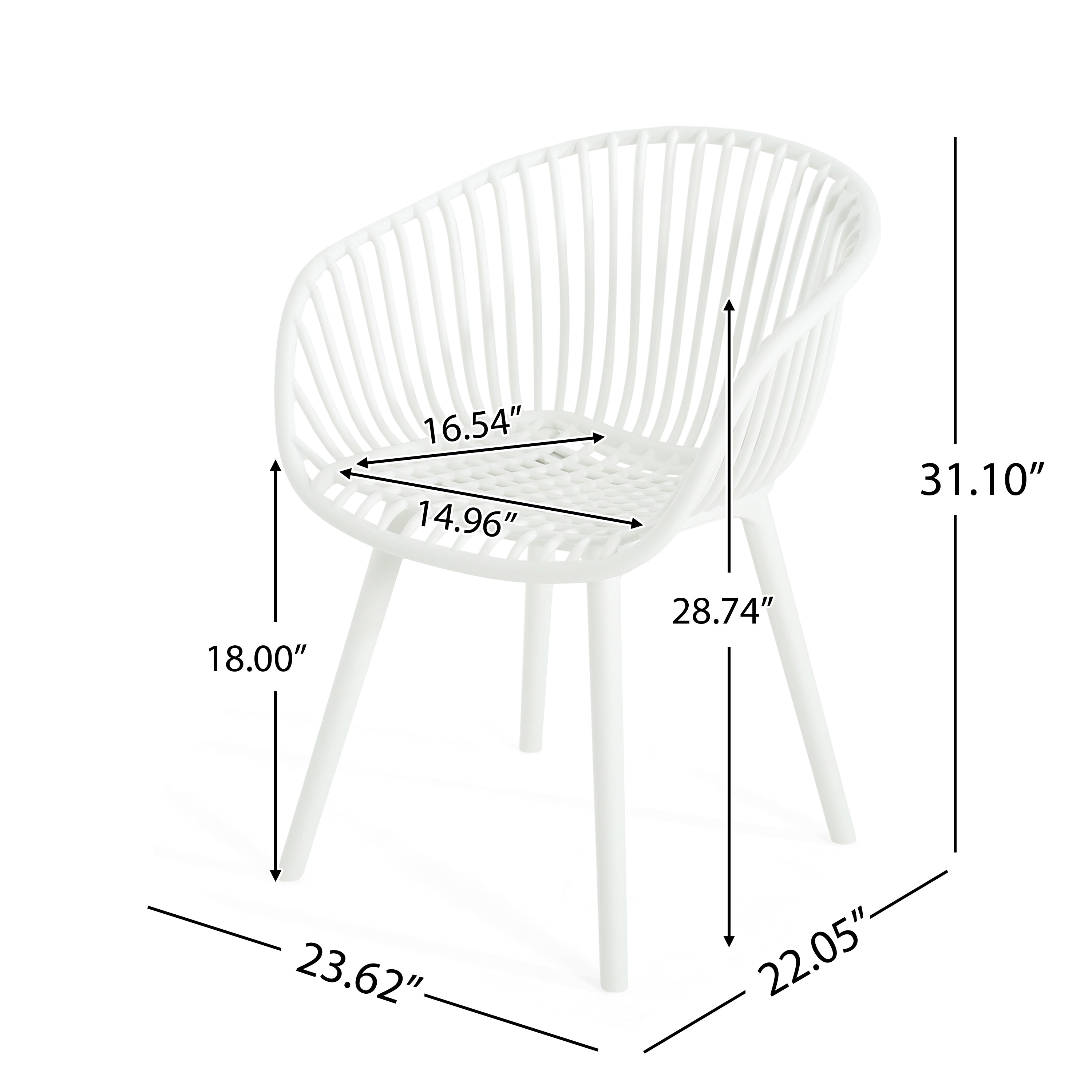 Annabergite 7-Piece Outdoor Dining Set with Wood Table and 6 Plastic Dining Chairs