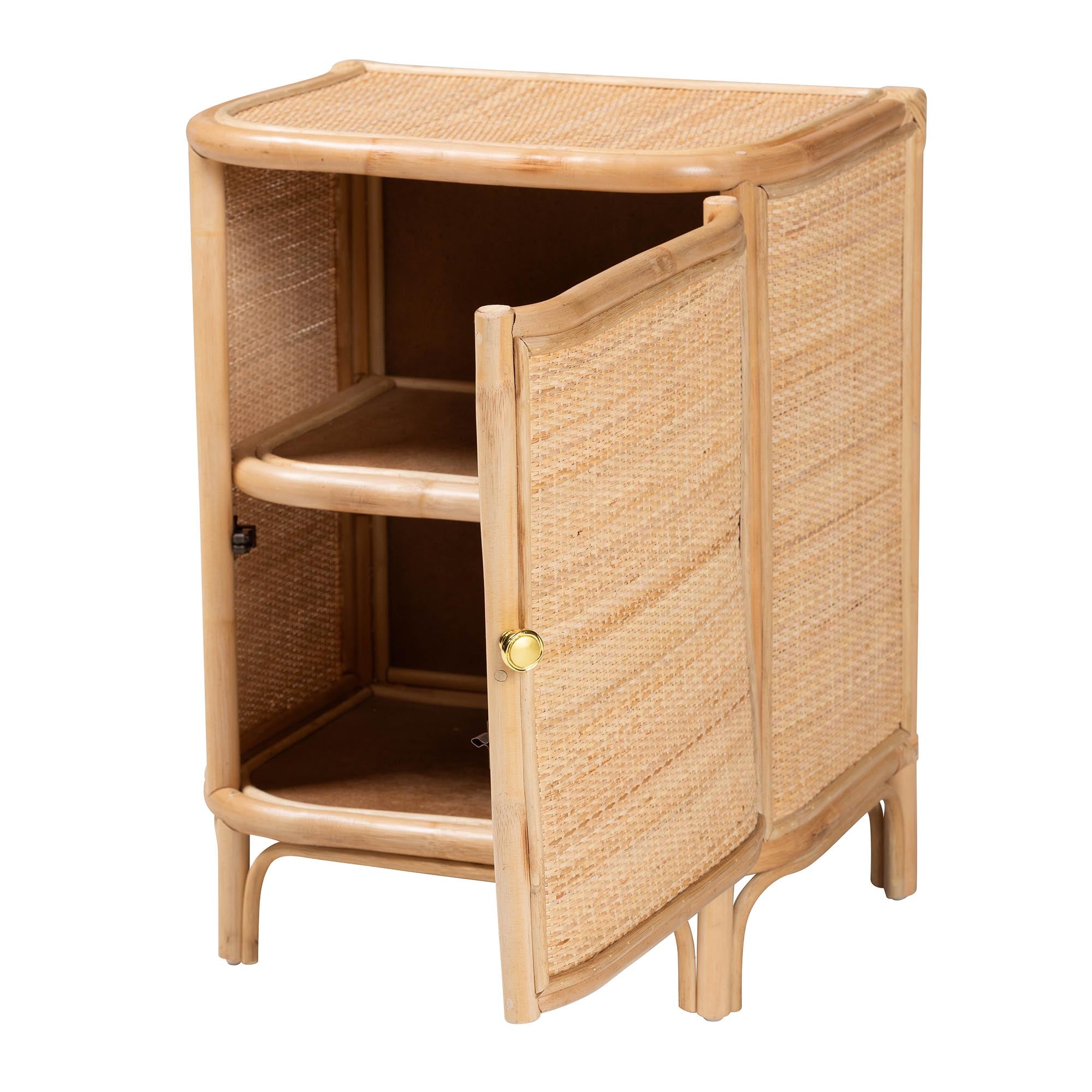 Bohemian Natural Rattan Nightstand