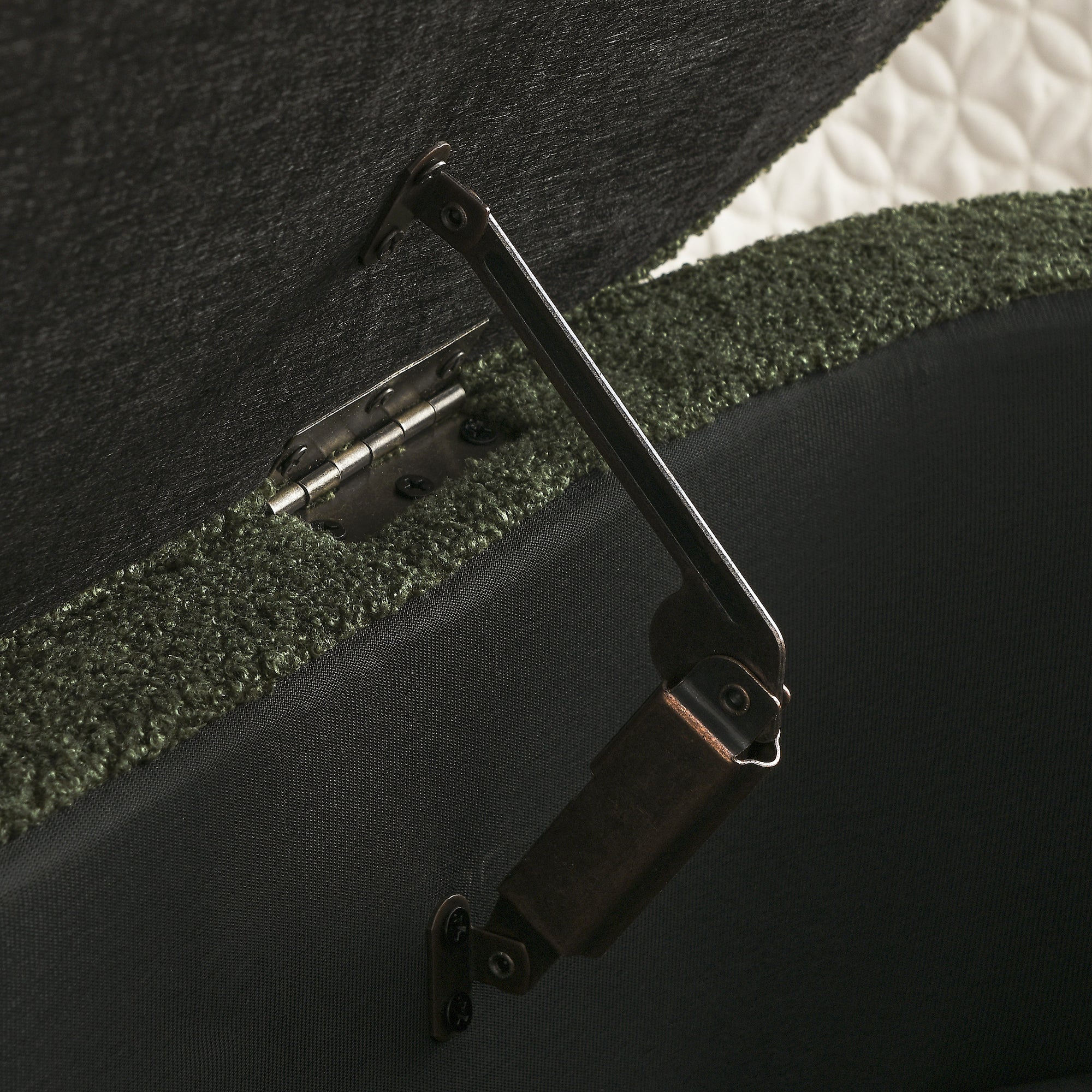 Upholstered Oval Storage Bench with Rubber Wood Legs