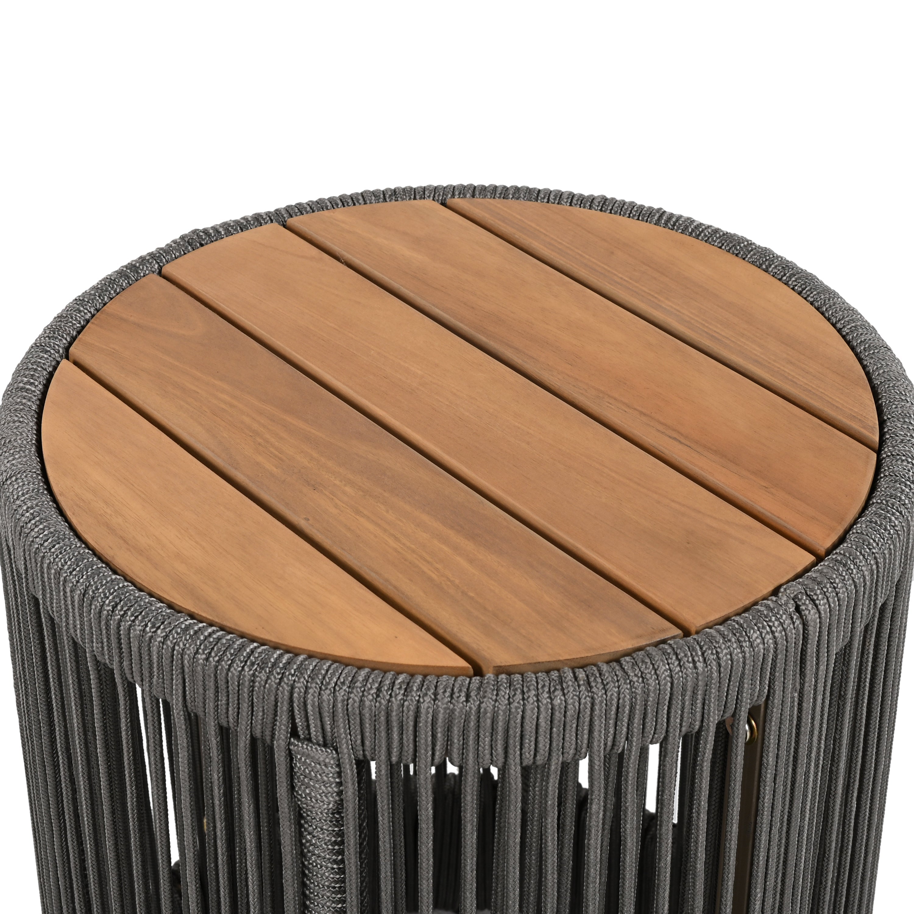 Sundara Outdoor Coffee & Side Table Set with Woven Rope Design