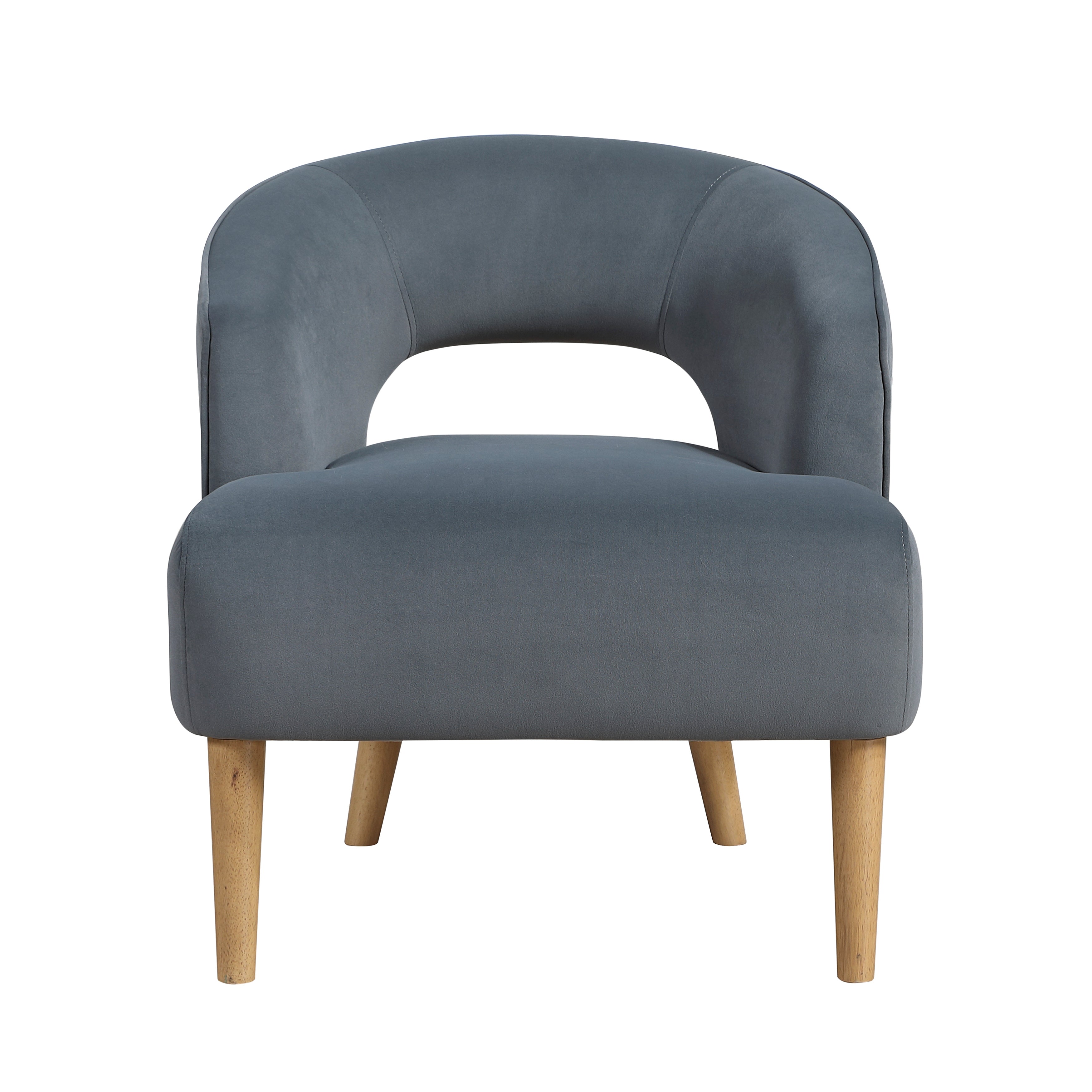Modern Plush Velvet Open Back Barrel Accent Chair