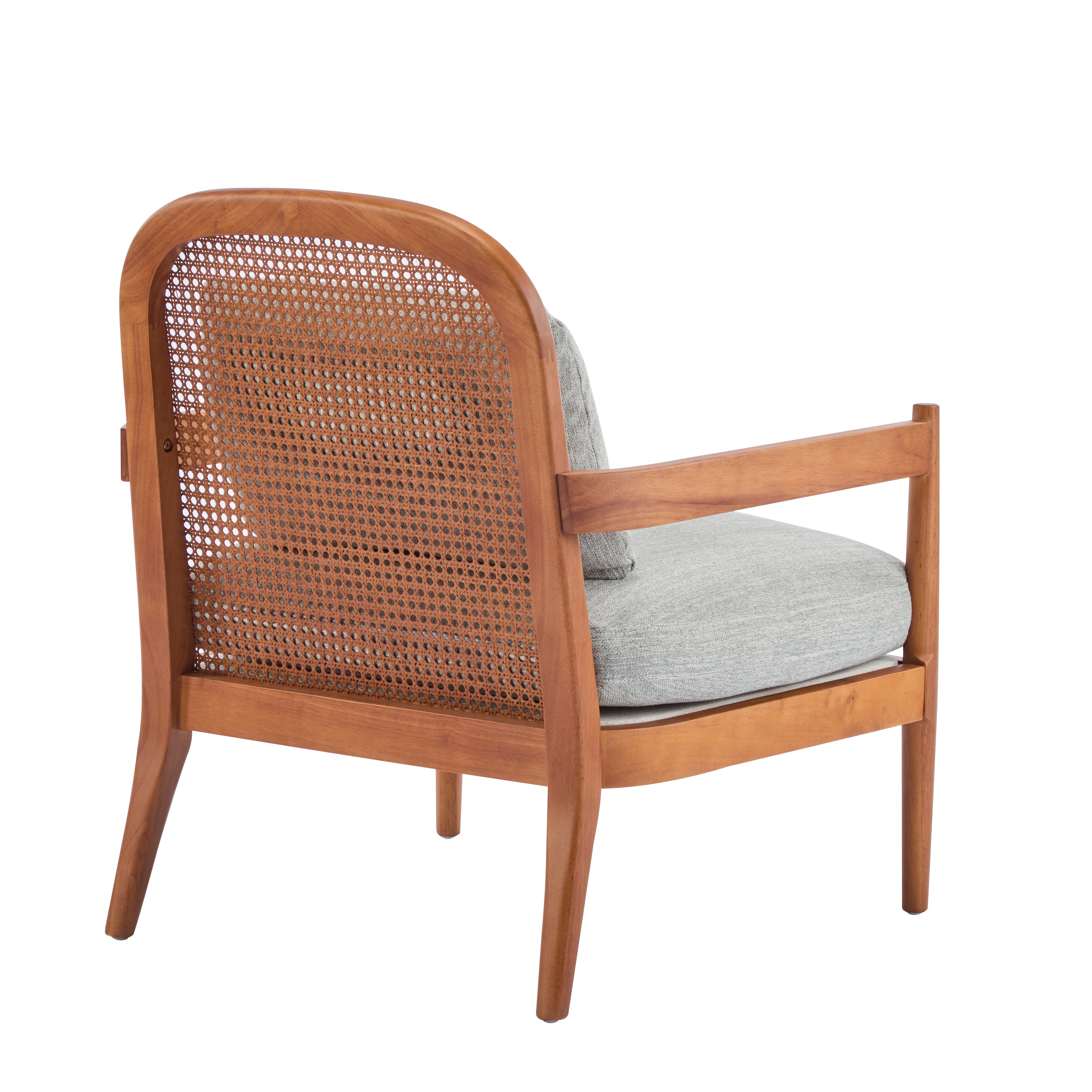 Elliston Solid Wood and Rattan Accent Chair with Cushions, Set of 2