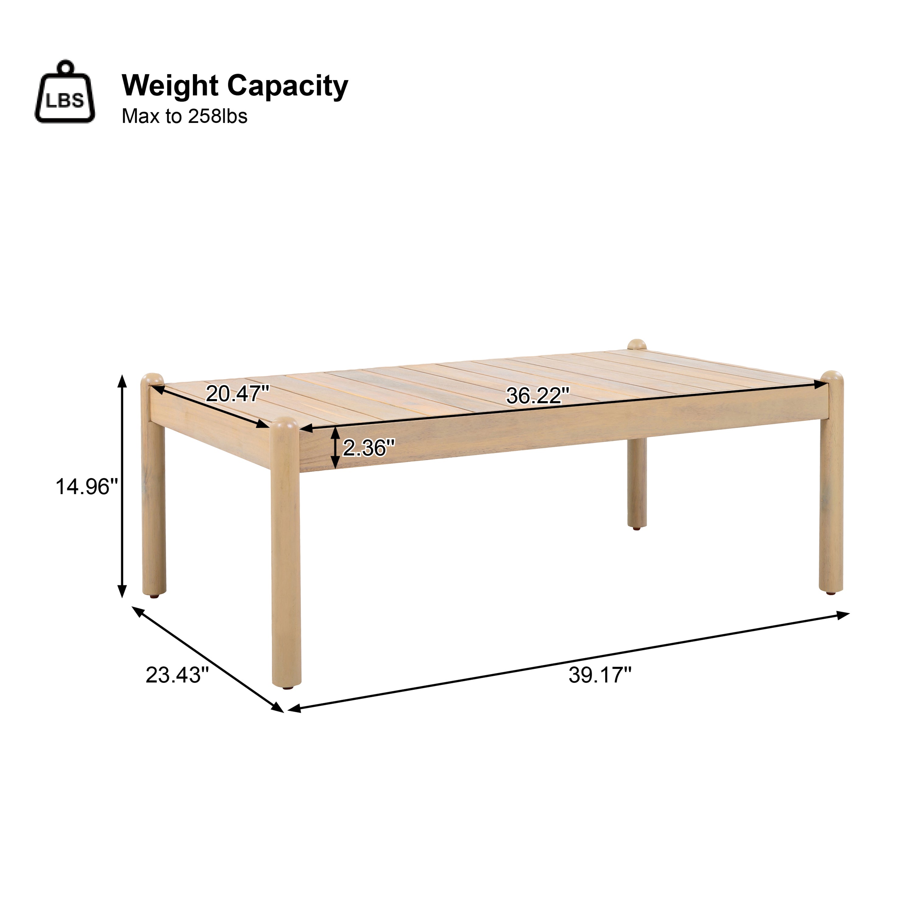 Seabrook Acacia Wood Outdoor Coffee Table