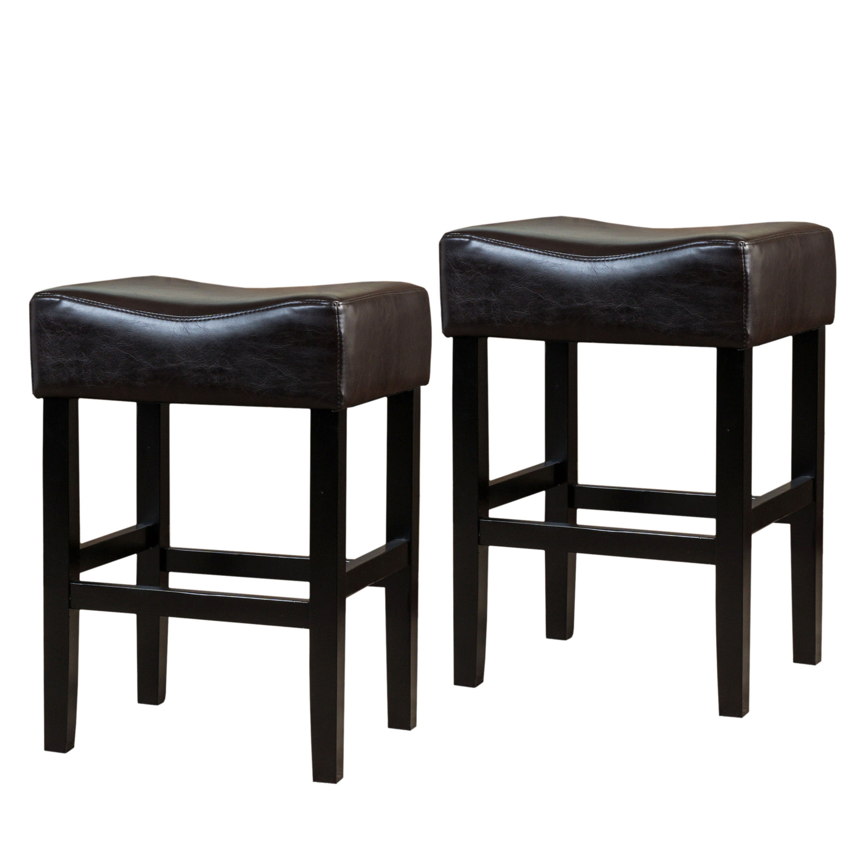 26" Saddle Counter Stools, Set of 2