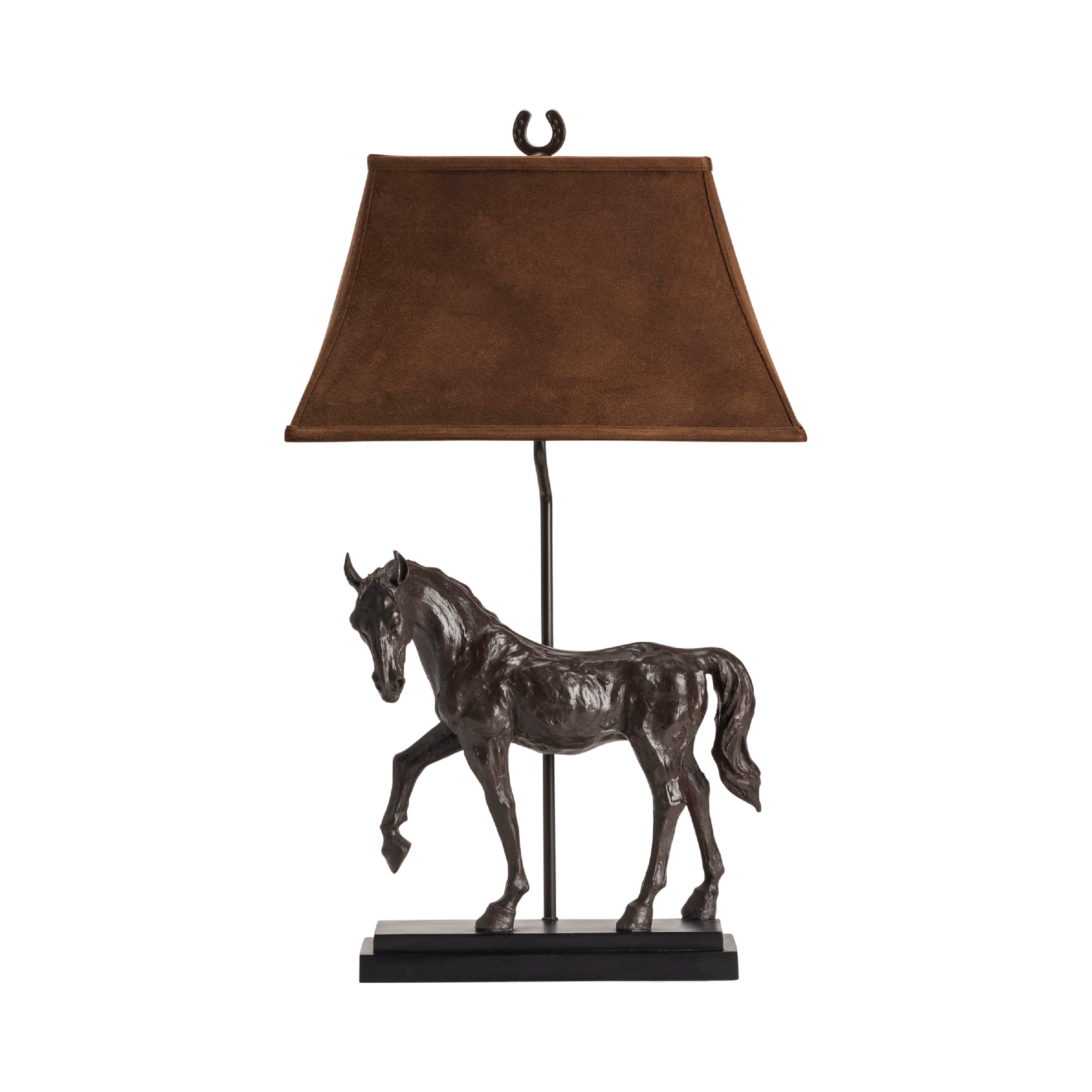 Bronze Brown Horse Table Lamp