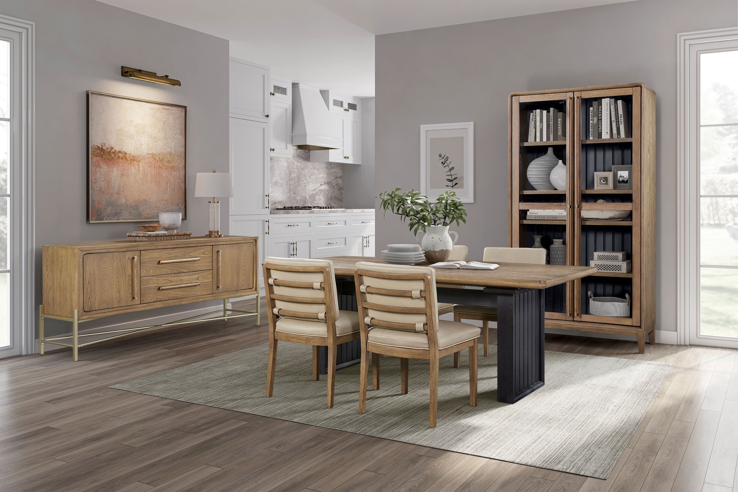 Sideboard with USB Charging Ports, 2 Drawers and 2 Doors