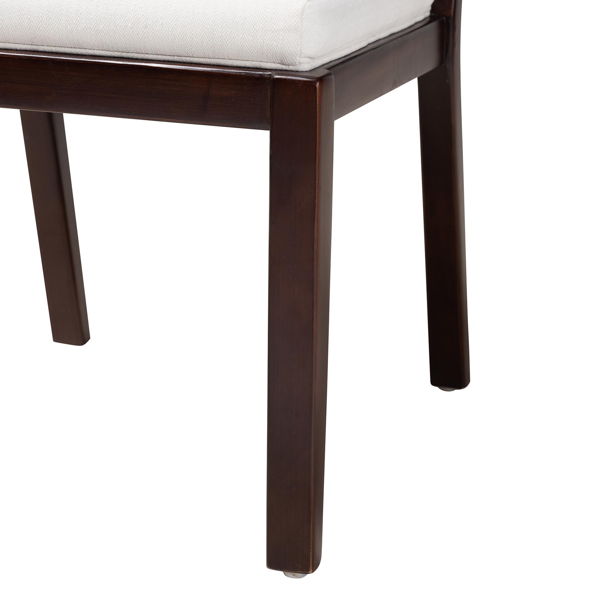 Joana Modern Bohemian Dark Brown Mahogany Wood and Natural Abaca Dining Chair