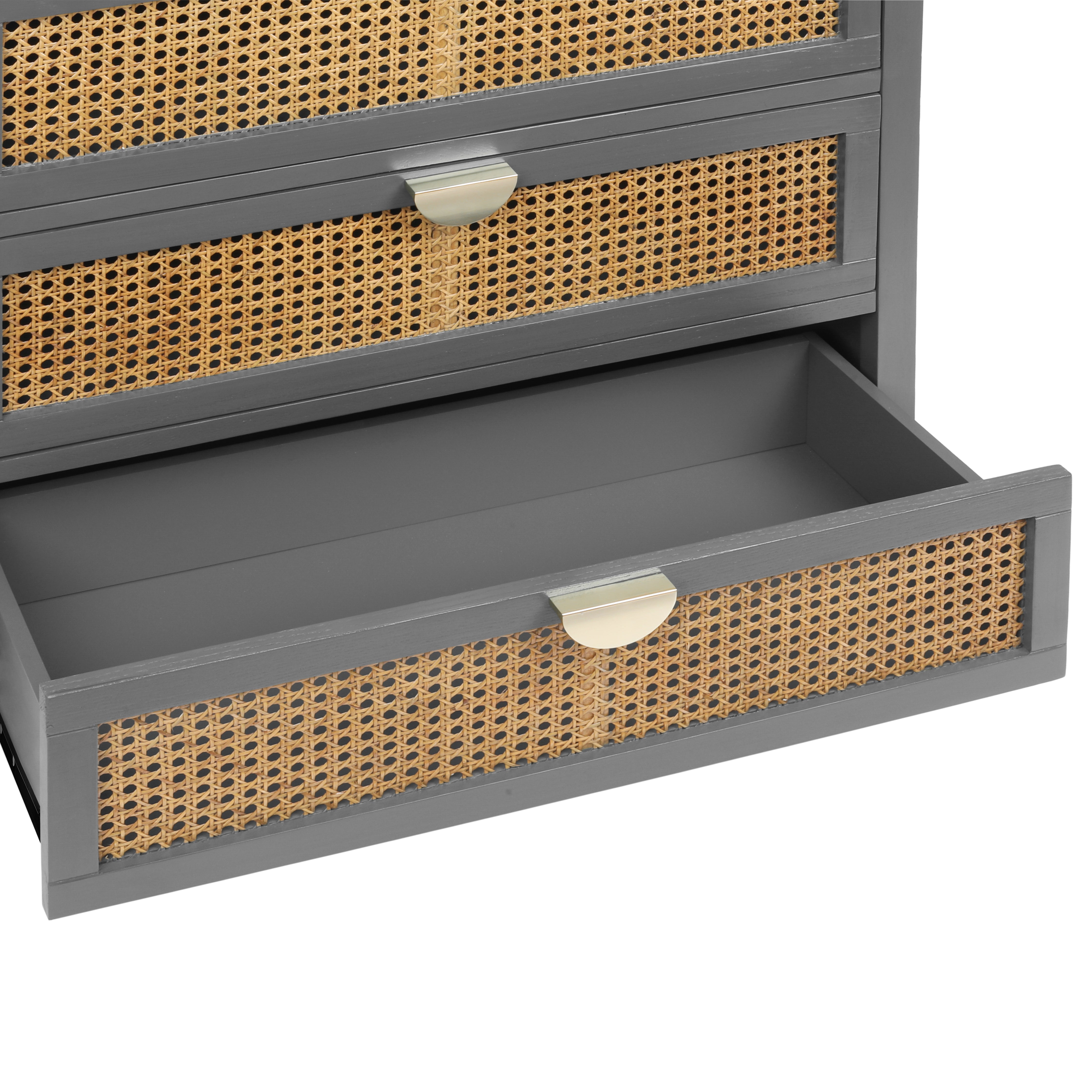 3 Drawer Cabinet with Natural Rattan Drawers